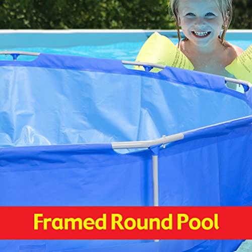 VFM e-Store VFM - Medium Round Pool 3m x 76cm Strong Frame Giant 4200 Litre Capacity Swimming Family Fun for Kids and Adults Holiday Summer Garden Swim Splash - Wild \'n Wet