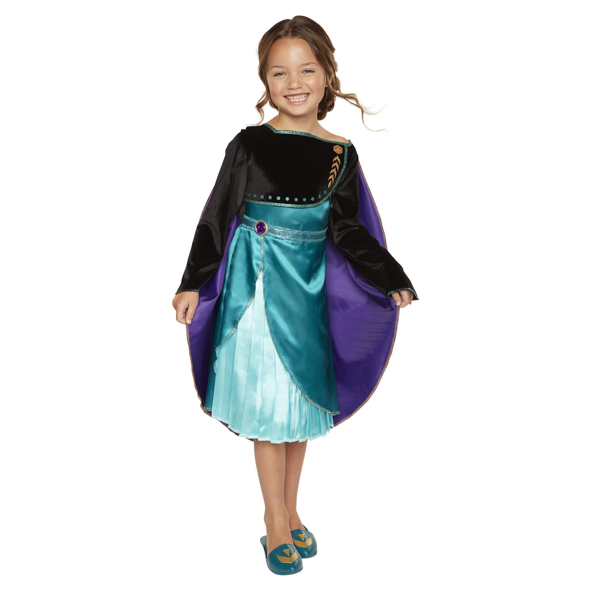 Disney Frozen Disney Frozen 2 Queen Anna Dress - Outfit Fits Sizes 4-6X - Costume for Girls Ages 3+