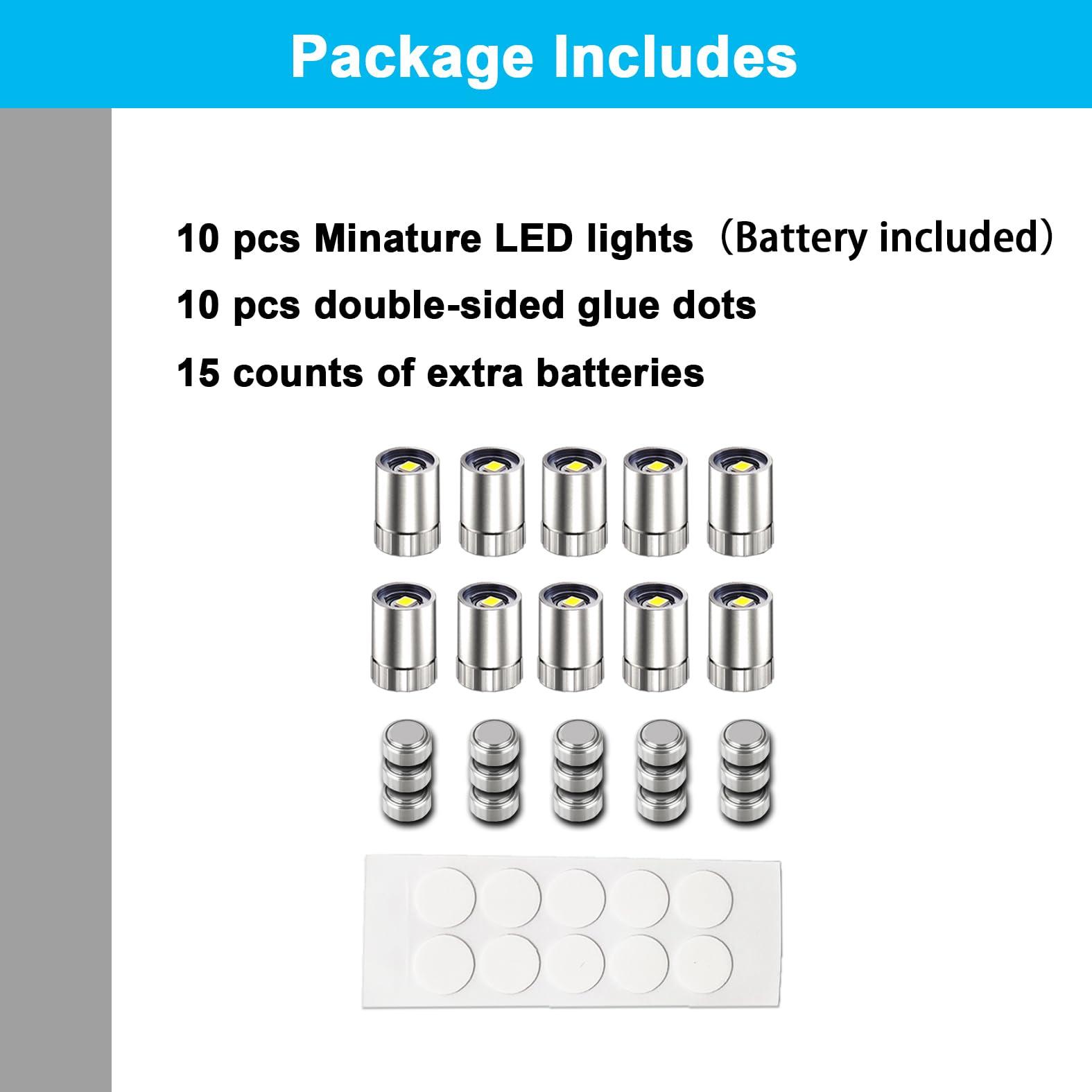 SUZEYAR SUZEYAR 10 pcs Miniature Led Lights,Tiny Lights for Hand Craft/DIY,Miniature Lights Battery Powered, Dollhouse Light,Miniature Lights for Toy Brick Building Blocks- 10 Pack (Multi-Color Changing)