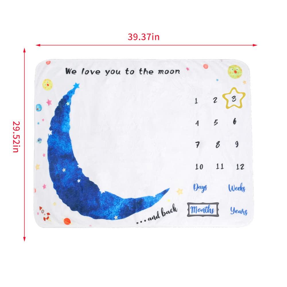 ihreesy ihreesy Baby Milestone Monthly Blanket,Cute Photo Background Blanket Flannel Baby Monthly Milestone Blanket Baby Photography Prop Baby Month Blanket,#D 75cm x 100cm