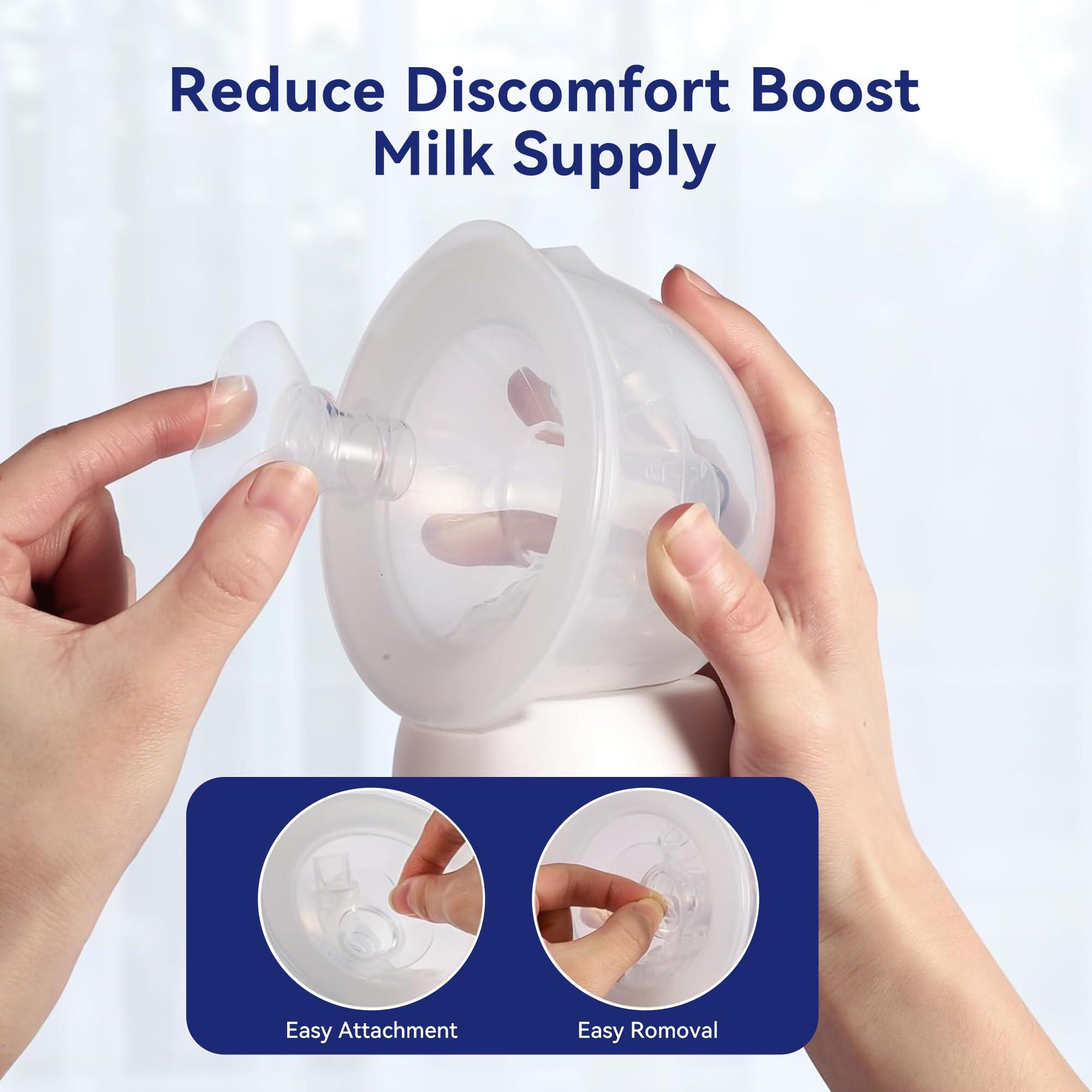 Gotocut Flange Inserts 16mm 18mm 4PCS Compatible with Spectra Elvie Medela Willow go Bellababy 24mm Flange/Shields Wearable Breast Pump, Reduce Nipple Tunnel Size, Pump Parts Replace