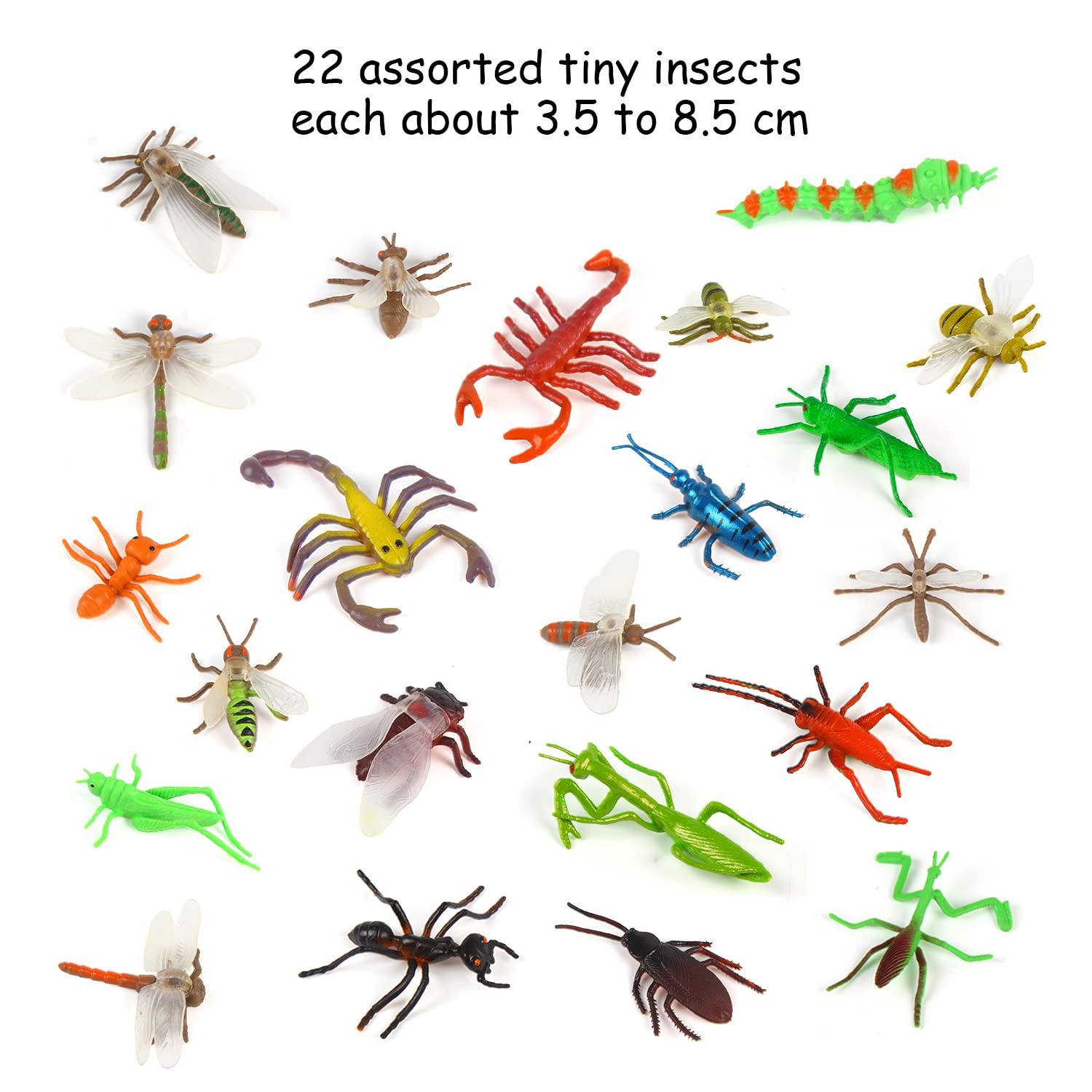 FINGOOO FINGOOO 39 Pack Insects and Bugs for Kids,Assorted Plastic Bug Toys Fake Insects Educational Party Favors