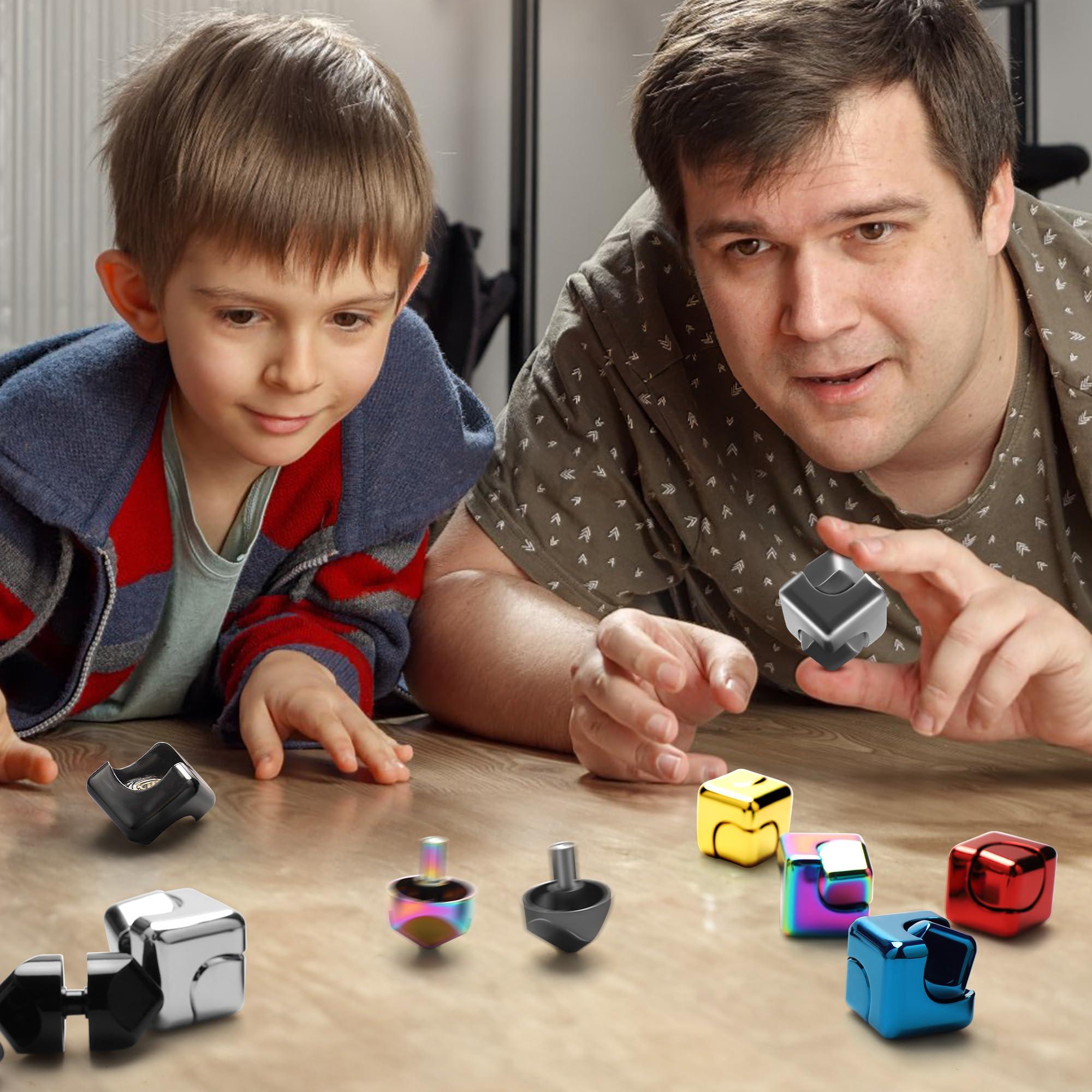 SUKIPIN Infinity Cube Fidget Toy, Fidget Spinner Cube Toys Anti Anxiety Focusing Fidgets for Adults, Easter Basket Stuffers for Kids Teen Autism Children (Silver)