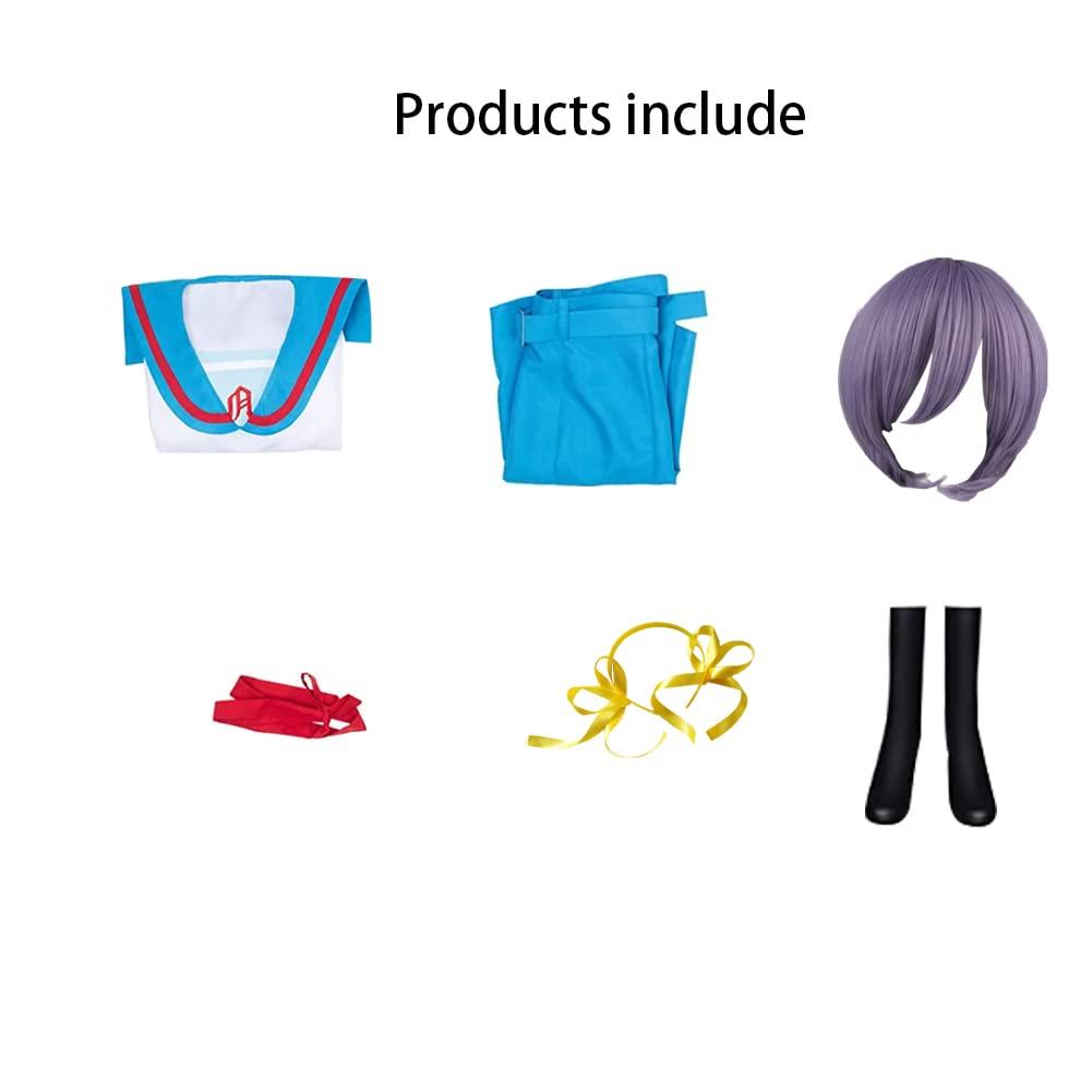 Lioskey Lioskey Suzumiya Haruhi Cosplay Costume School Girl Uniform Sailor Outfit Dress Full Set Suit(coatume+wigS)