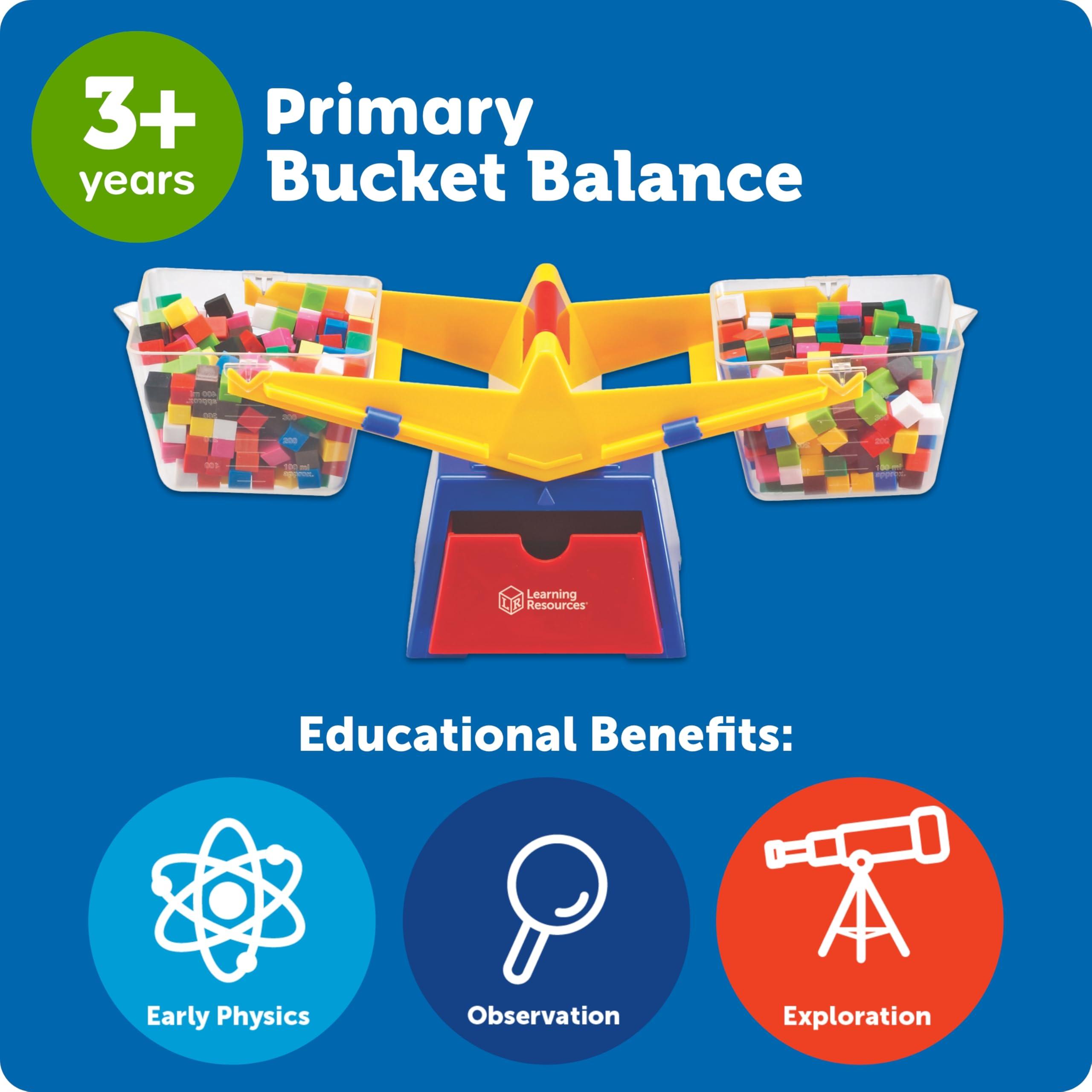 Learning Resources Learning Resources Primary Bucket Balance Teaching Scale - 1 Piece, Ages 3+, Math for Preschoolers, Classroom Balance Scale, Balance Scale for Kids, Science for Kids,Back to School Supplies