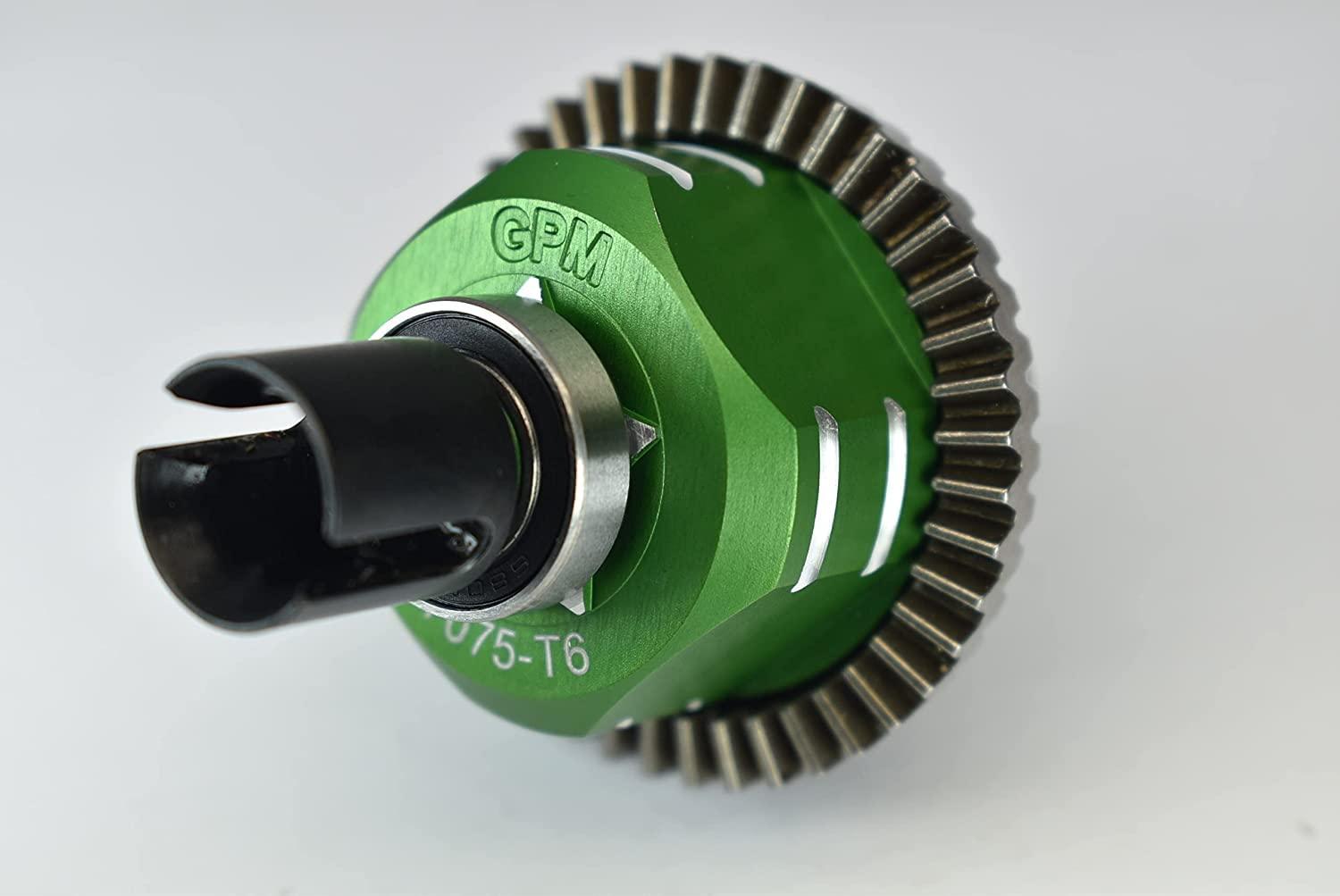 GPM Aluminum 7075-T6 Front Or Rear Diff Case for Traxxas 1/8 4WD Sledge Monster Truck 95076-4 - 5Pc Set Silver