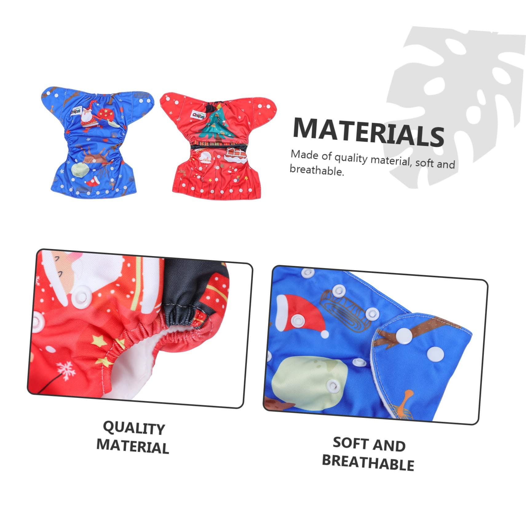 Hemoton HEMOTON Christmas Diaper Pants Set 2pcs Waterproof Baby Nappy Pants Easy Press Button for Baby's Night Comfort