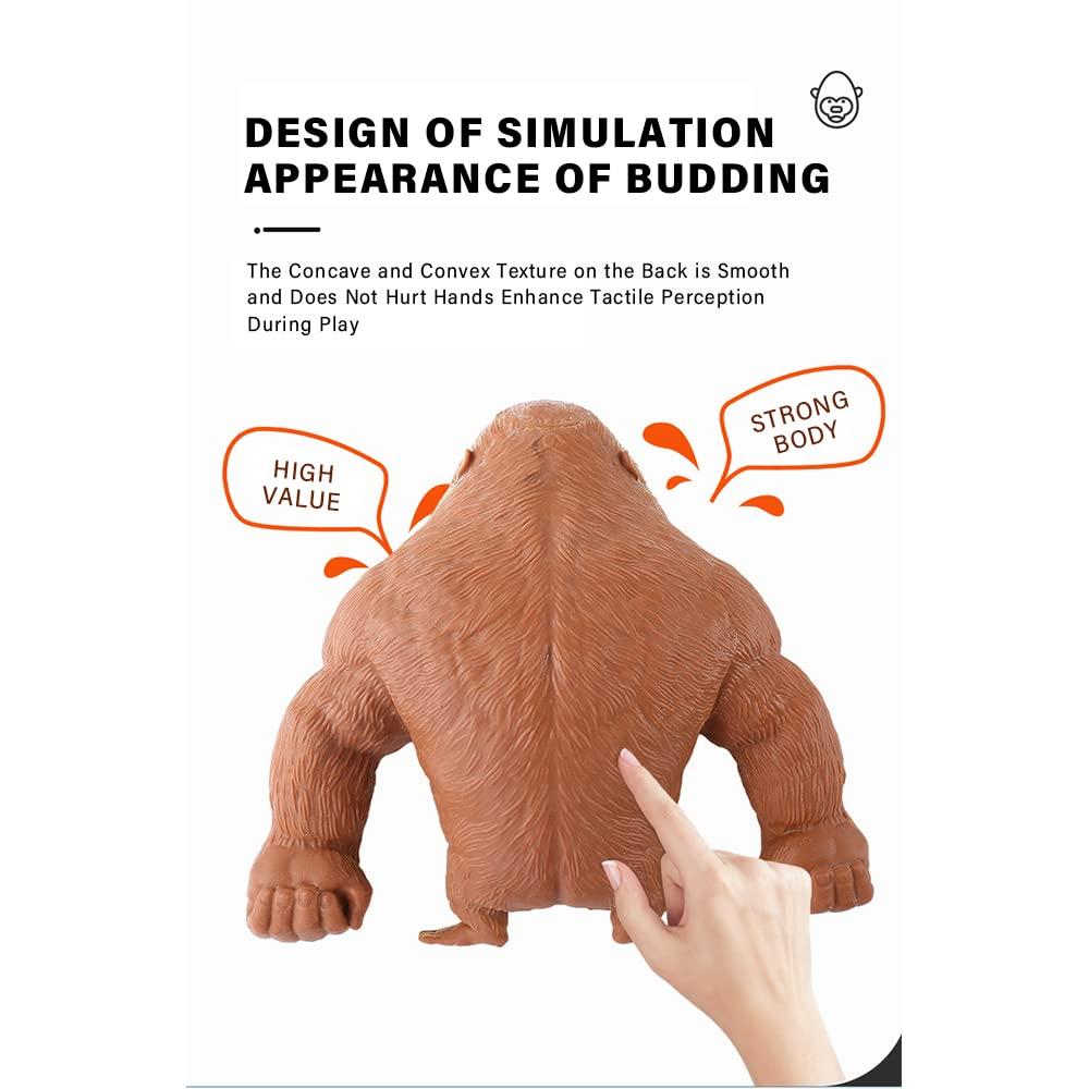 ILHH ILHH Stretch Gorilla Toy, Stress Fun Monkey ToysStress Knead Sand Toy, Stress Relief Toy for Adults, Sensory Toys for Anxiety Relief (Brown Gorilla, Large)