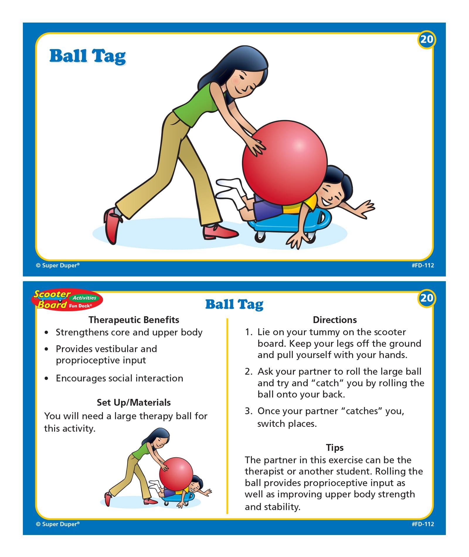 Super Duper Publications Super Duper Publications | Scooter Board Activities Fun Deck | Occupational Therapy Flash Cards | Educational Learning Materials for Children