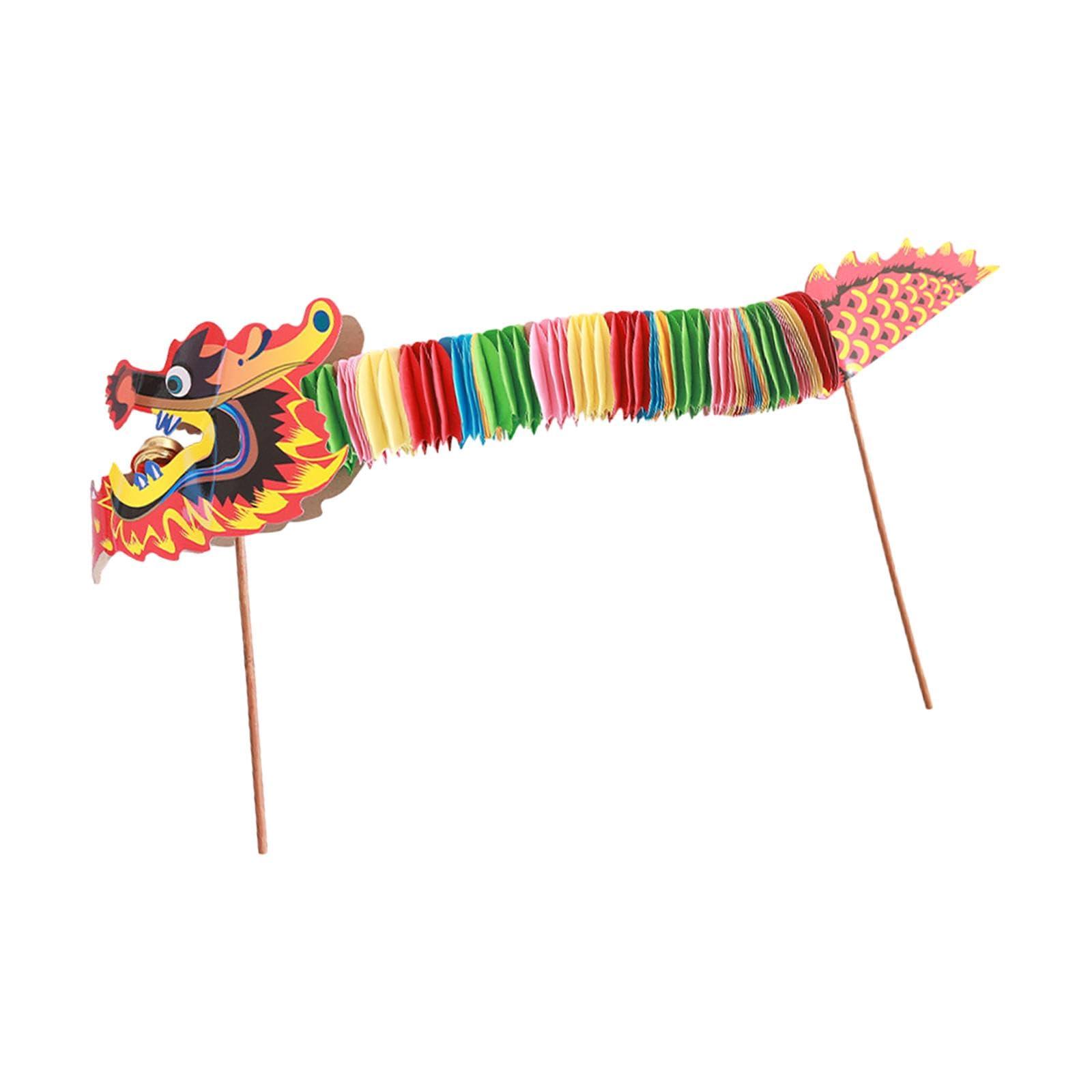 Luwecf Luwecf Chinese Paper Dragon Chinese New Year Dragon Crafts Banner DIY Set Chinese New Year Dragon Garland for New Year Kindergarten, Style A