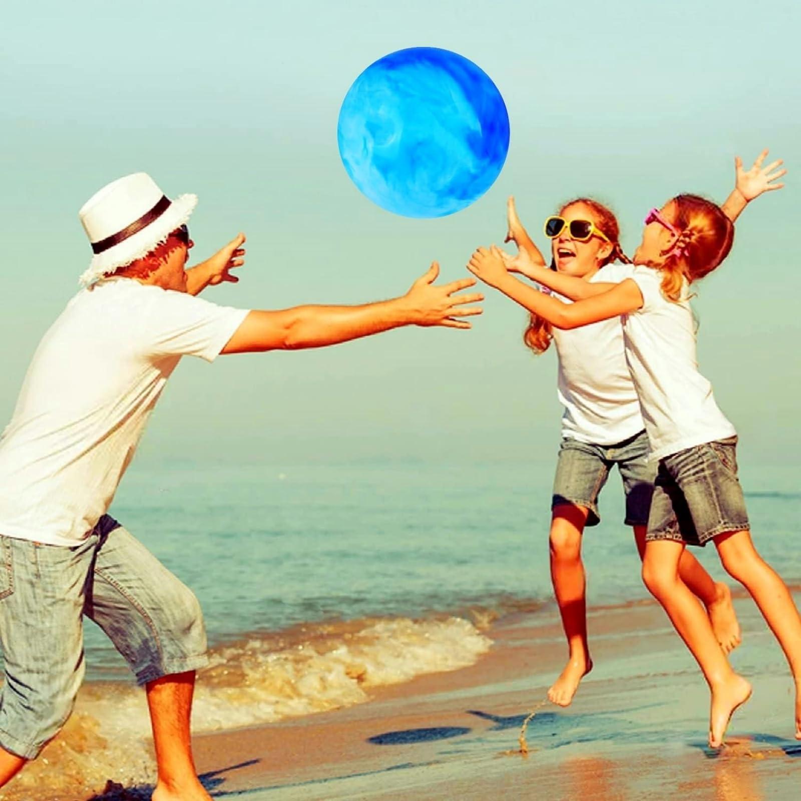 GCQJOQ GCQJOQ 2 Pcs 9 Inch Marbleized Bouncy Balls for Kids Large-Sized Ball Inflatable Rubber Playground Sensory Balls for Beach Pets Indoor Outdoor Kickball Water Balls