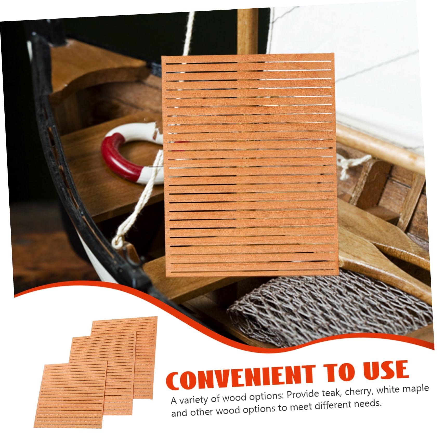 QUMIIRITY QUMIIRITY DIY Boat Model Flooring Material 80pcs Miniature Floorboard Realistic Solid Wood Mini Decking for Craft Projects