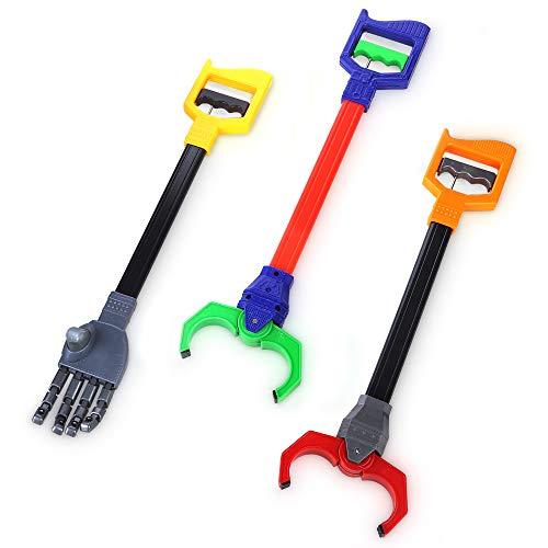 PICK A TOY Interactive Toy Grabber, Robot Hand and Robotic Claw, 3 Pc Set, Fun Early Learning and Hand-Eye Coordination Play, Long 18 Inch Arm, Strong Grasping Tool