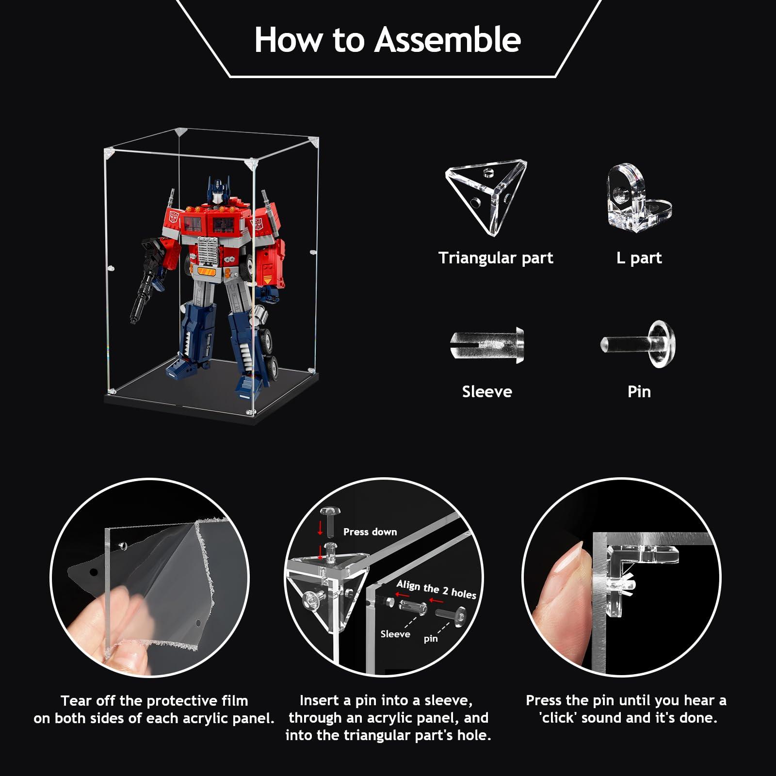 dofopo Clear Acrylic Display Case, Self-Assemble Showcase for Collectibles, Action Figures, Dolls, Toys - Alternative Glass Box for Commemorative Gifts(14x14x14 inch, 35x35x35 cm)