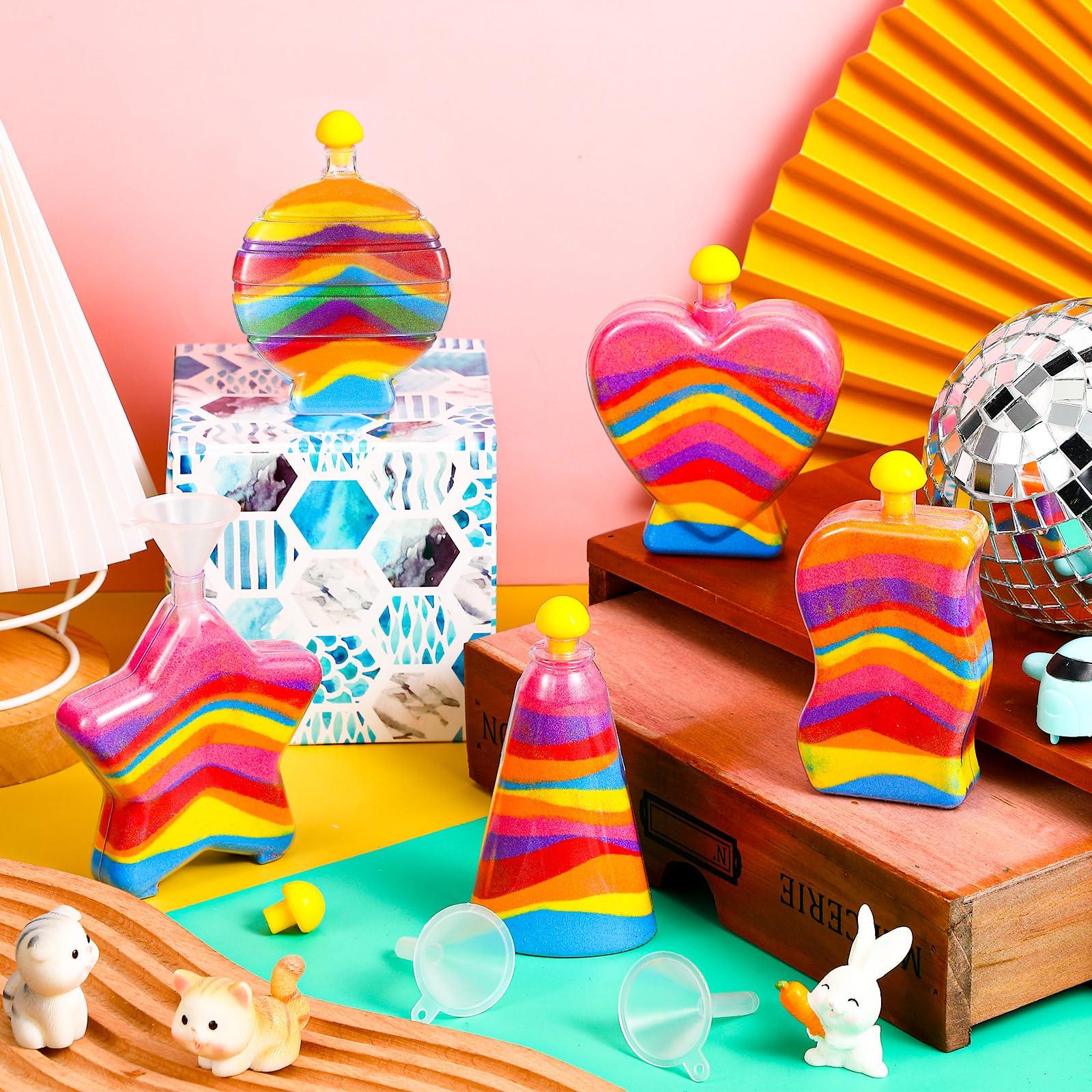 Liliful Liliful Sand Art Bottles for Kids, Sand Art Plastic Crafts Kit Bulk Arts Crafts Kit, Include Clear Sand Art Bottles with Funnel for Boys Girls DIY Sand Arts Crafts Party (20 Pcs)