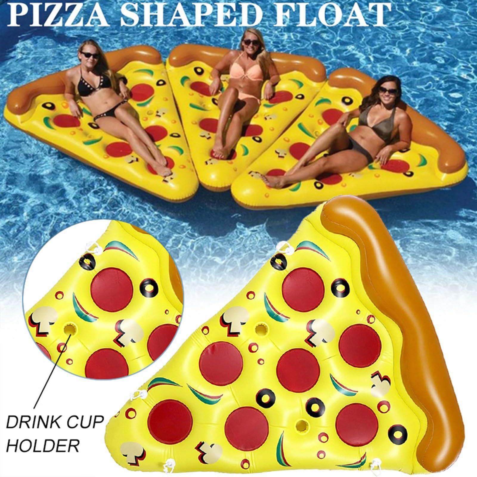 ROTORS ROTORS Inflatable Pizza Float Outdoor Deluxe Pizza Slice Pool Float Summer Water Lounger Color Entertainment Floating Bed Pool Ride Swimming Fun Decoration for Parties, Events