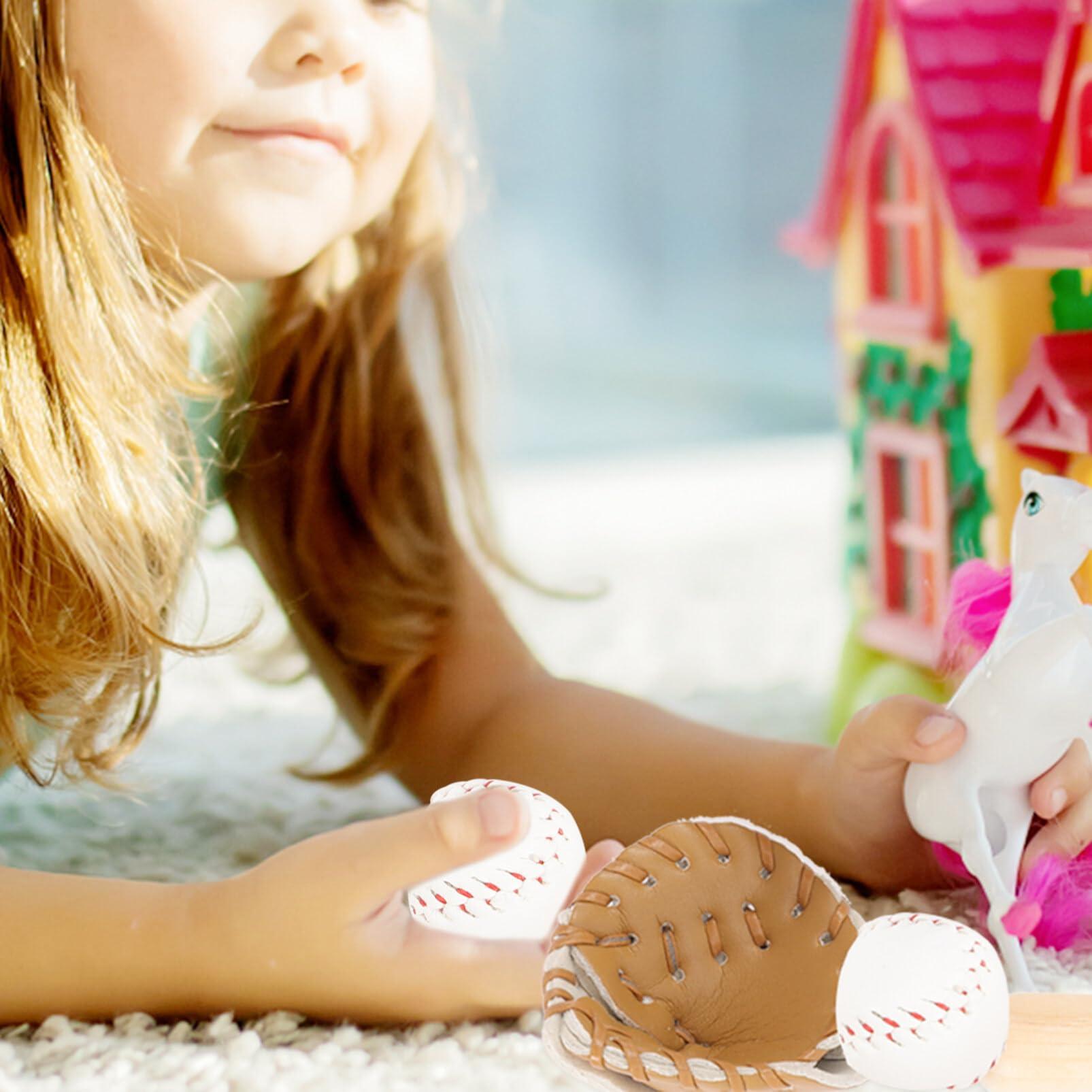 Gadpiparty Gadpiparty Mini Baseball Bat 1:12 Miniature House Sports Baseball Bat Glove and Ball Set Mini House Decoration Accessories for Accessories Bat and Key Materials Decor 2 Sets