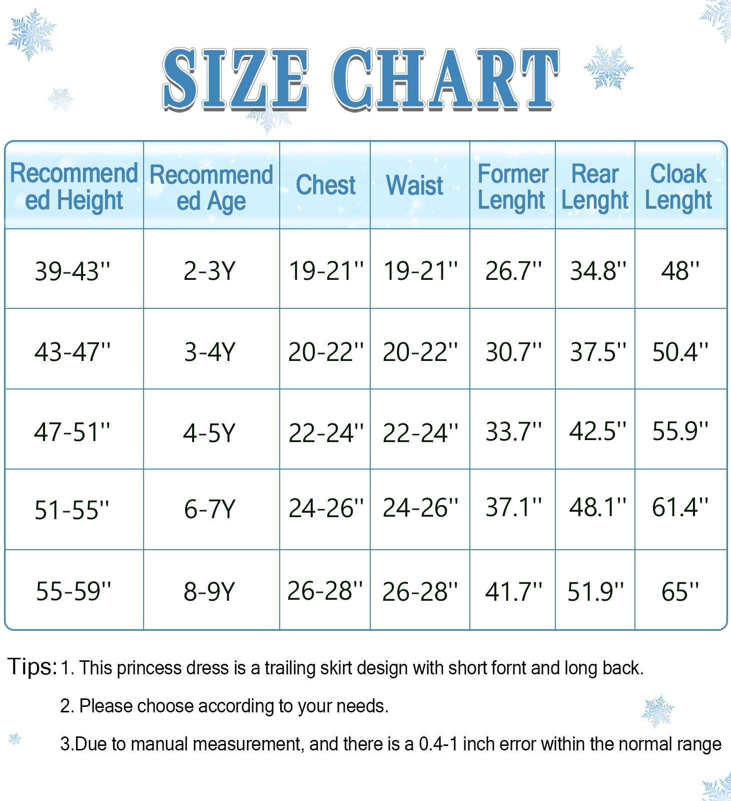 Esvaiy Esvaiy Girls Princess Elsa Dress Costume - Luxury Sequin Halloween Birthday Party Dress Up Kids 3t 4t 5t 6t 7t 8t (5-6 Years, Blue)