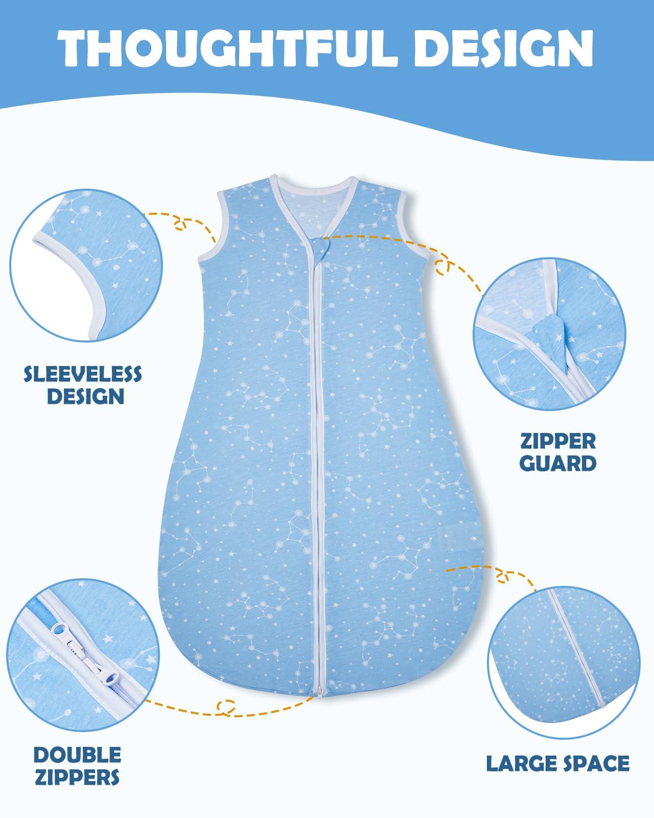 Lilian&Gema Lilian&Gema Baby Sleep Sack 12-18 Months, 3 Pack Unisex Baby Sleeping Bag 0.5 TOG, Soft Wearable Blanket with 2-Way Zipper for Baby Infant Toddler