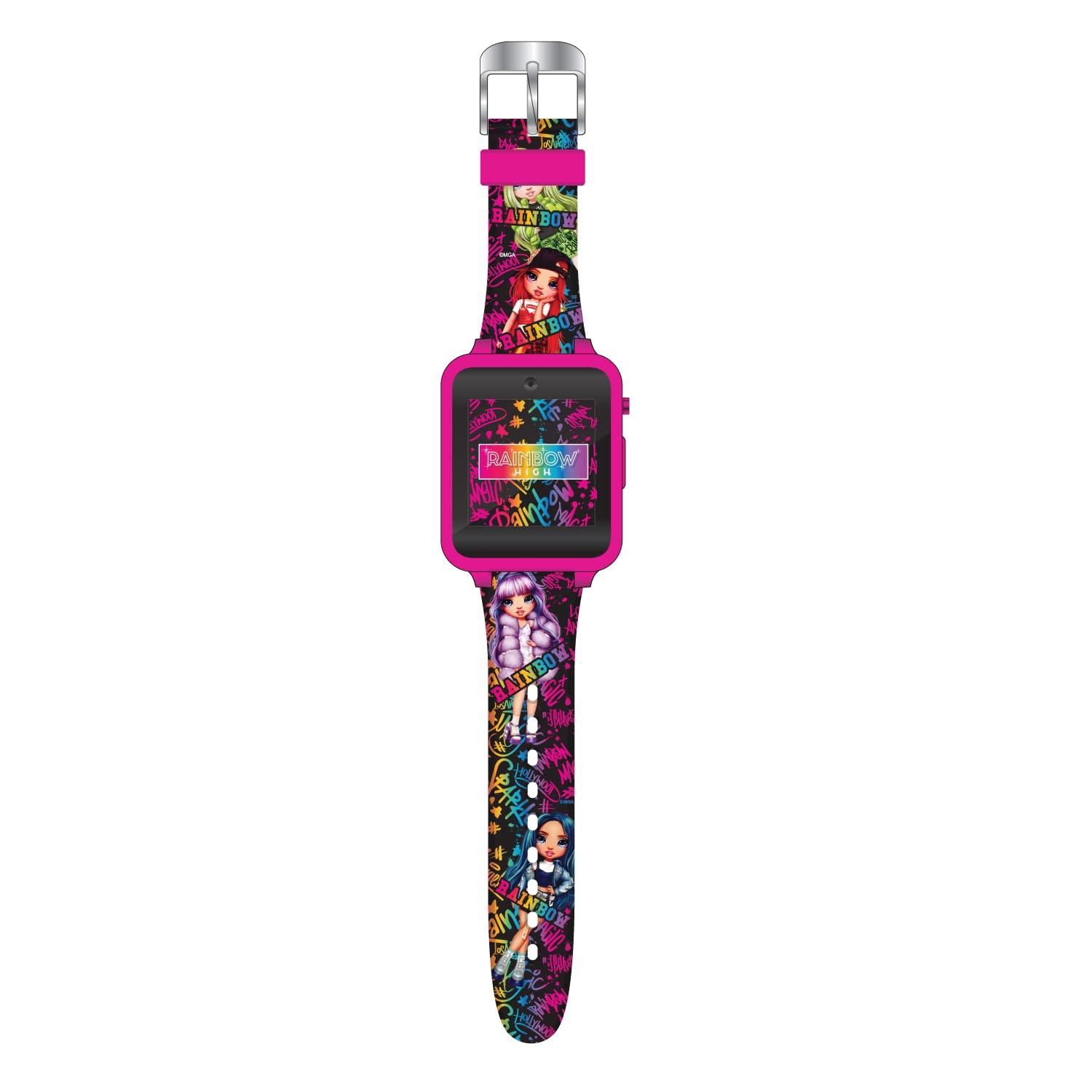 Accutime Accutime Kids Rainbow High Educational Learning Touchscreen Pink Smart Watch Toy with Multicolor Strap for Girls, Boys, Toddlers - Selfie Cam, Games, Alarm, Calculator, Pedometer (Model: RNB4017AZ)