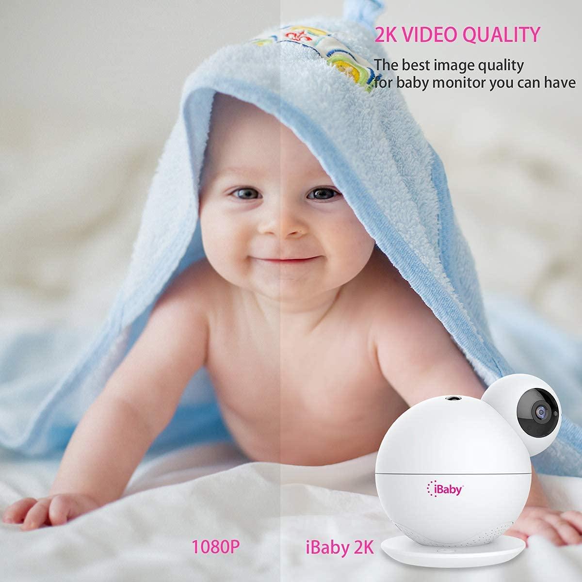 iBaby iBaby M8 2K Smart Baby Monitor, 355 Pan 110 Tilt and 2-Way Talk, Video Baby Monitor with Crying and Motion Alerts, Moonlight Projector, Temperature/Humidity Alerts, for iOS/Android