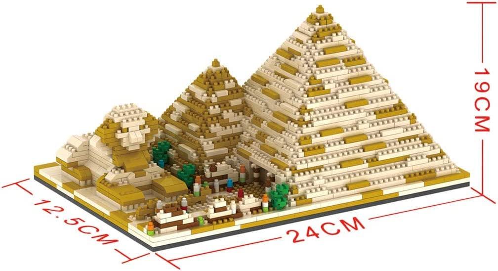 FULHOLPE FULHOLPE Egyptian Pyramids Micro Bricks Mini Building Blocks Set (1,456 Pieces) - World Famous Architectural Model Set Modular Building Kit