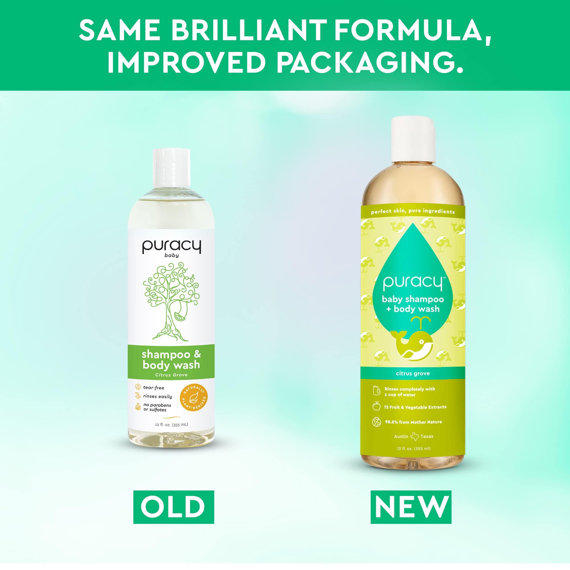 Puracy Puracy Shampoo & Body Wash for Children, Gently Scented Natural Baby Wash for Sensitive Skin, Plant-Based Baby Shampoo and Daily Bath Soap, Nourishes & Protects, 12 Ounce