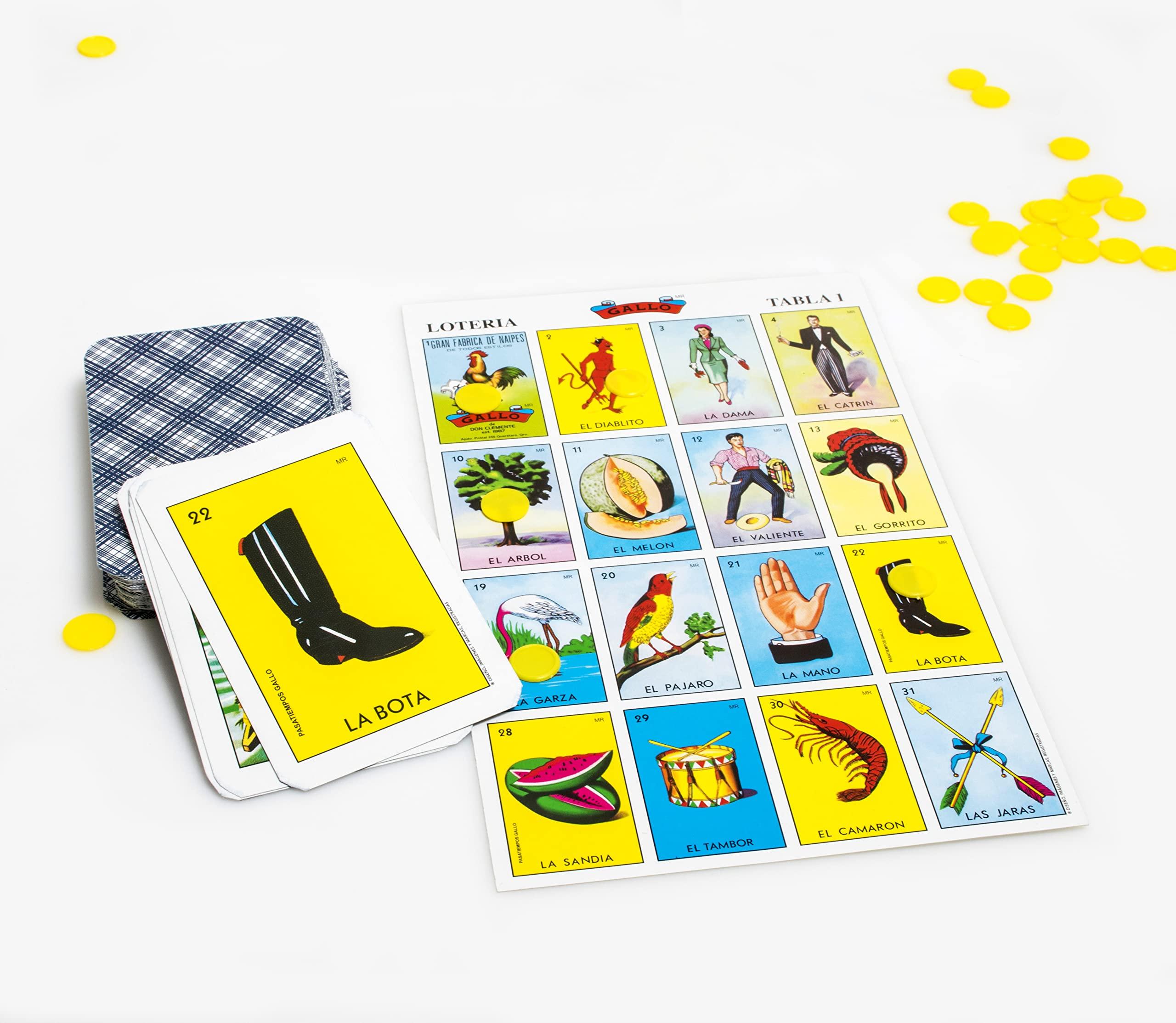 Don Clemente Juego de Loteria Loteria Authentic Mexican Game, Bingo Game with Colorful Illustrated Cards, Don Clemente Brand (10 Tablas CON CAJA (10 Boards with Box))