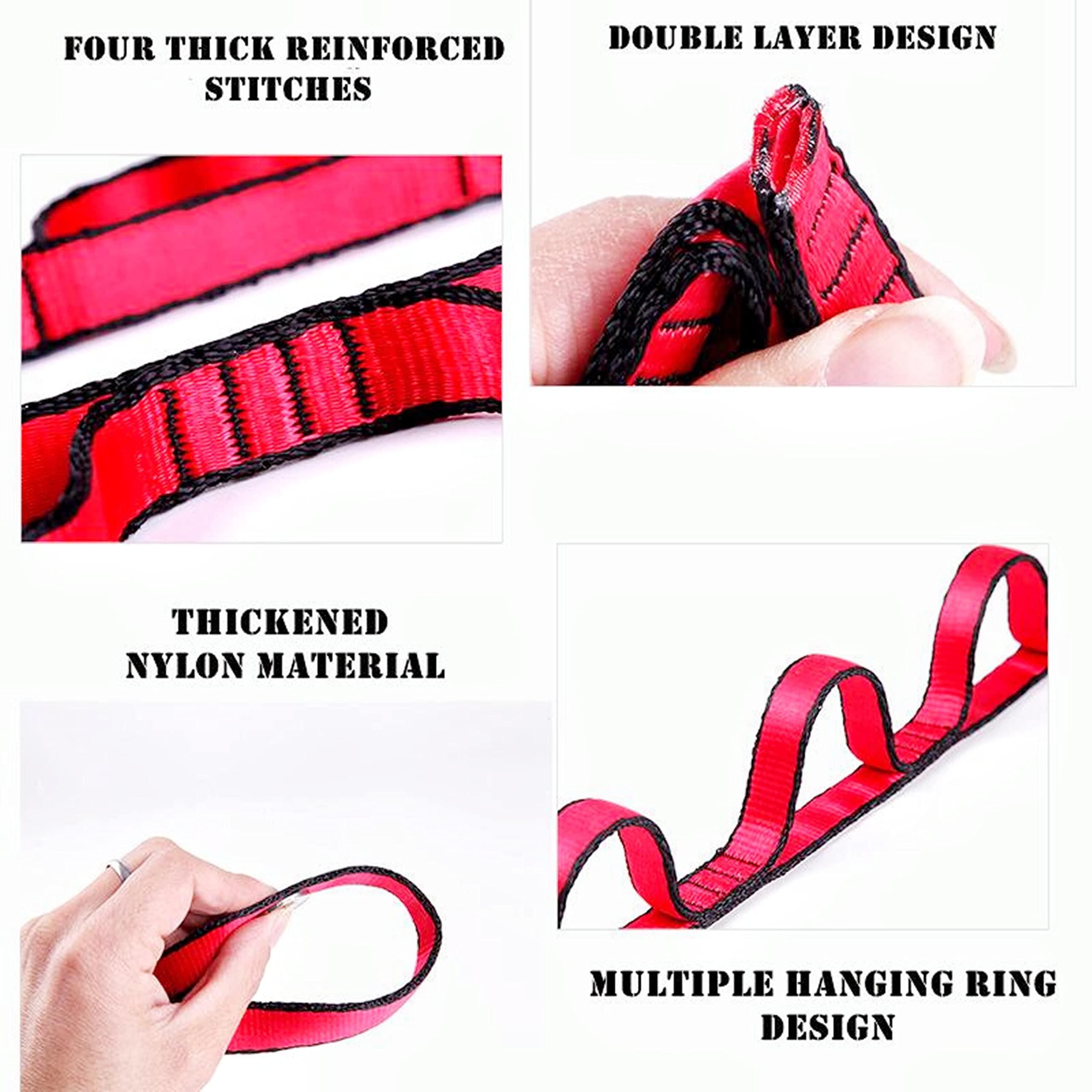 xinyu 2Pcs Adjustable Anti-Gravity Chrysanthemum Swing Flying Stretch Belt Rope Climbing Daisy Chains Extension Yoga Belt Hanging (Red, 1.8M)