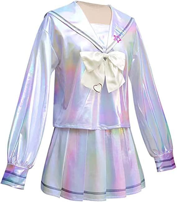 P1PSZ P1PSZ Ame-chan Cosplay Costume NEEDY GIRL OVERDOSE Cosplay Game Kangel Costume Outfits Uniform Full Set + Cute Keychain (L, Kangle)