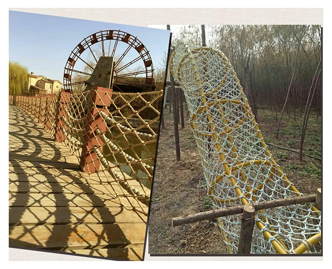 GERYUXA Safe Net Balcony Stair Protection Anti-fall Net Child Safety Net Safety Netclimbing Netrope Ladderhemp RopeAnti-fall Stair NetsFence NetsScenic Fence Protect(Size:2x4m(6.6x13ft),Color:Hemp rope net)