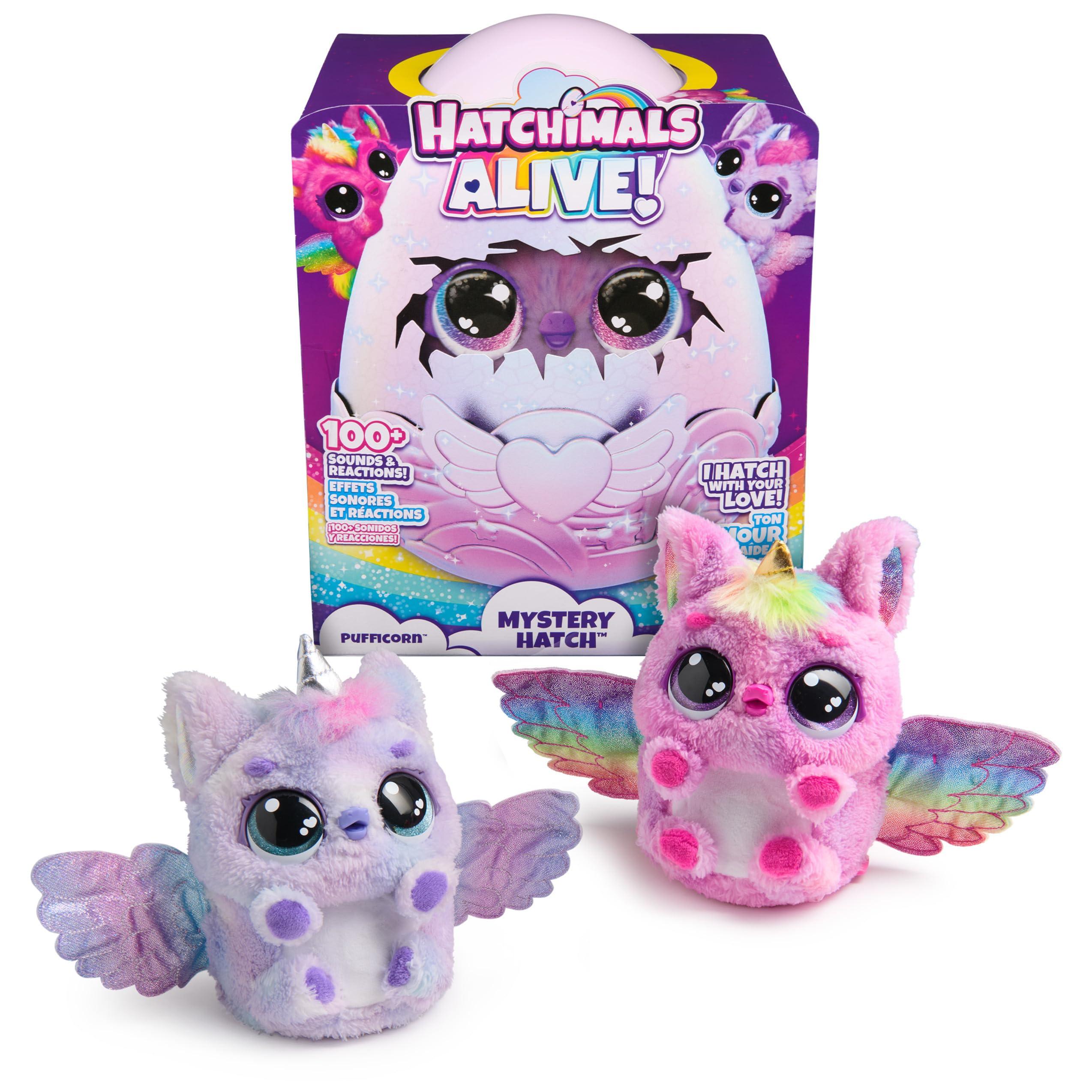 Hatchimals Hatchimals Alive, Mystery Hatch Pufficorn, Surprise Interactive Toy & Egg with Mist, Lights & Sounds (Styles May Vary), Kids Toys for Girls & Boys