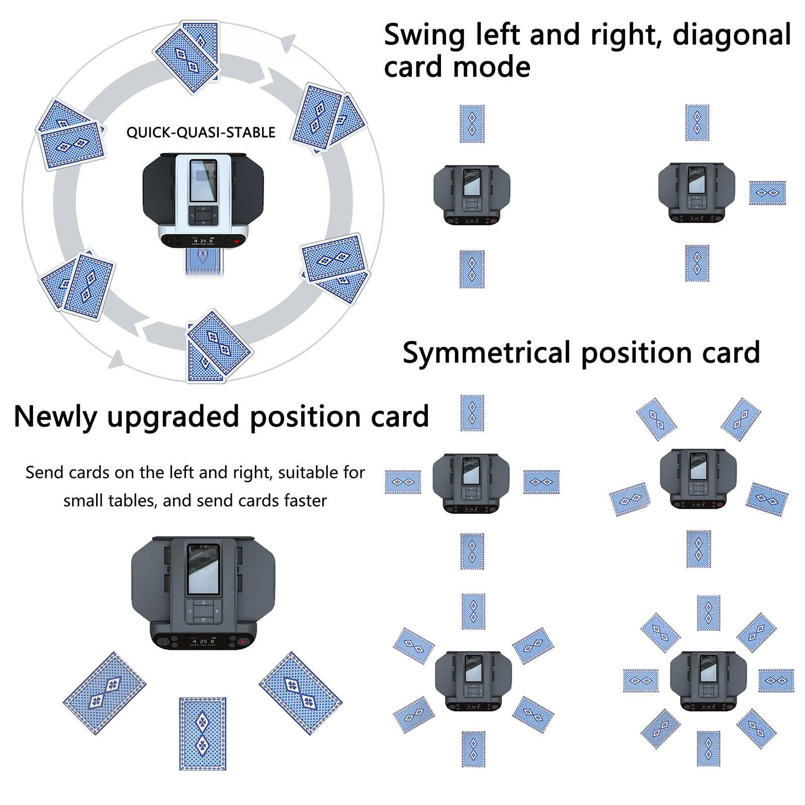 MXHACD MXHACD 2 in 1 Card Dealer & Shuffler,Automatic Card Shuffler and Dealer,360 Rotating Card Dealing Machine with 4 Wireless Dealer Buttons,for UNO, Blackjack, Texas Hold\'em(Color:Black)