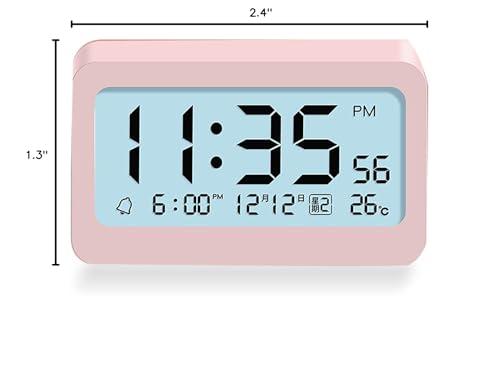 HOTIPS HOTIPS Sleep Training Clock for Toddlers, Multifunctional Children's Sleep Trainer, Kid's Bedroom Baby Toddler Alarm Clock (Pink)