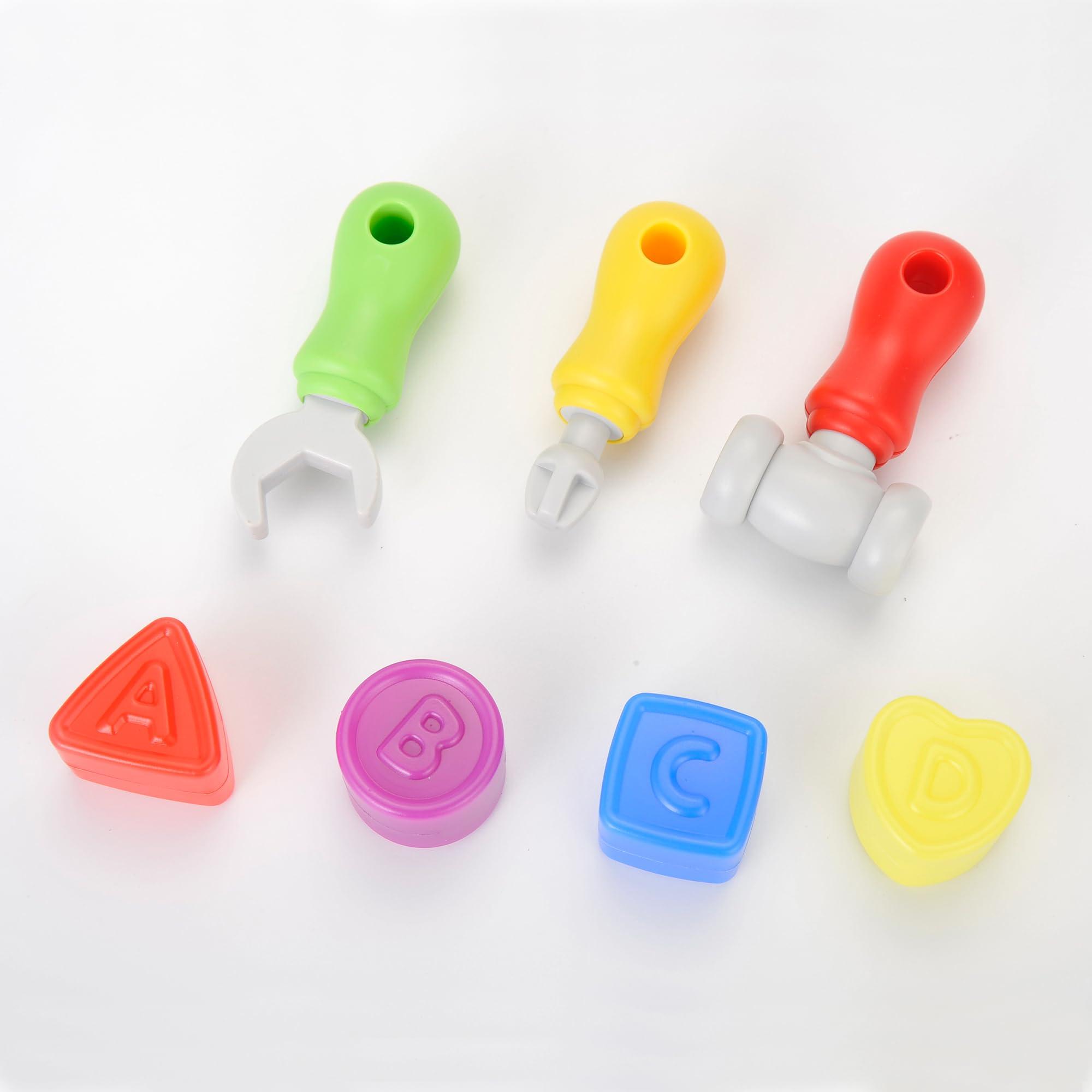 PowerTRC Toddler Tool Bench Toys for 1 Year Old Boy, Kids Tool Bench Toys for Toddlers 1-3, Multifunctional Early Learning Tool Toy Baby Workbench Toy with Light & Sound, Baby Tool Set with Shape Sorter