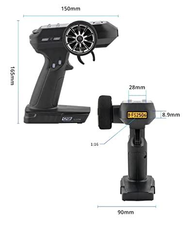 ZKSJ ZKSJ LDARC 8-Channel CT01 Remote Control Radio Transmitter and Receiver 2.4Ghz 400-Meter Signal Range Equipped with LCD Display Suitable for RC Cars/Truck/Crawler/Boats/Airplanes(Grey)