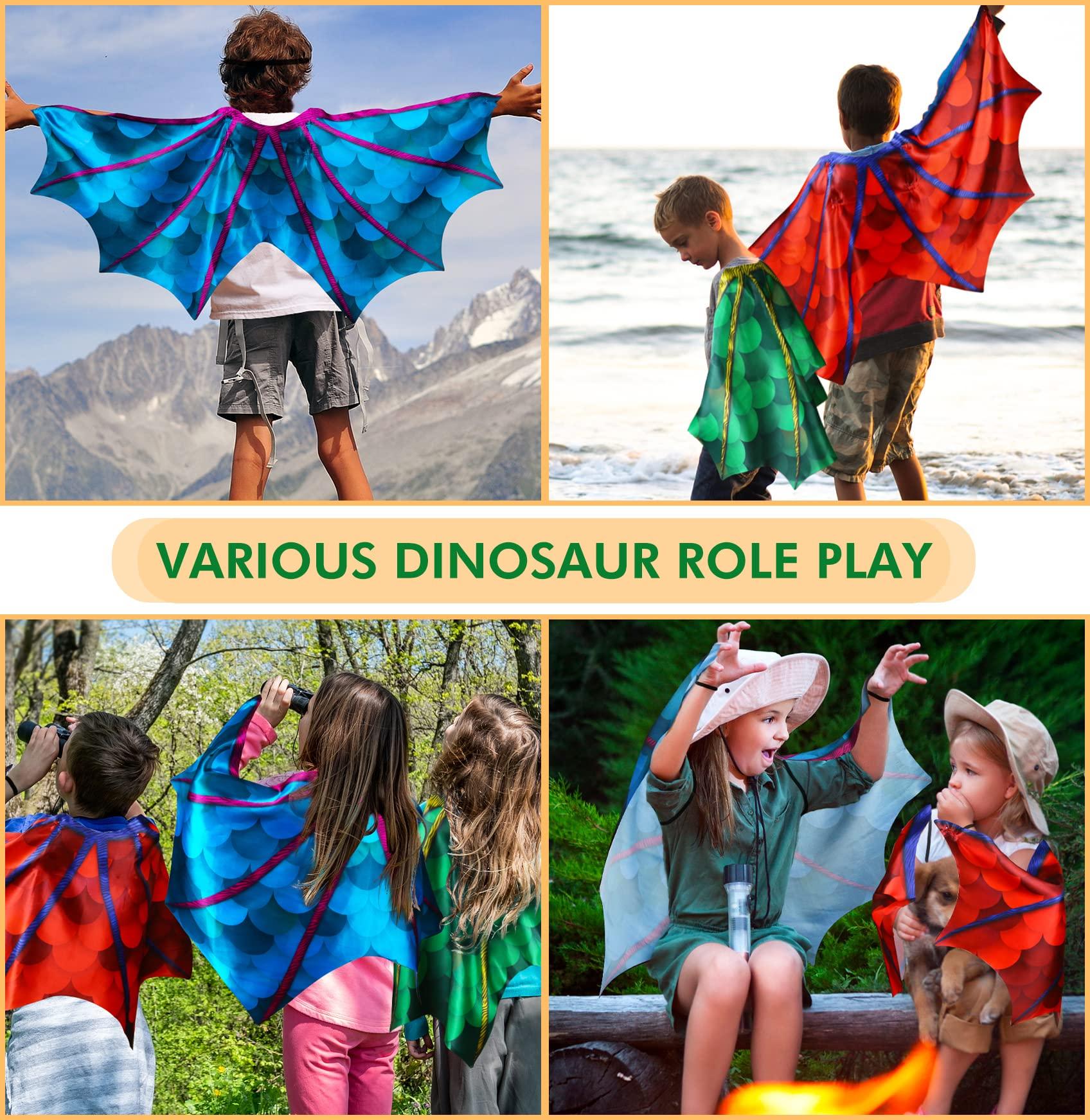 Creatoy Creatoy Dragon-Wings bulk Kids Dress-Up Costume for Boys Girls Dinosaur Cape with dragon masks Toddler Dragon Party decorations Birthday Gifts Halloween Supplies