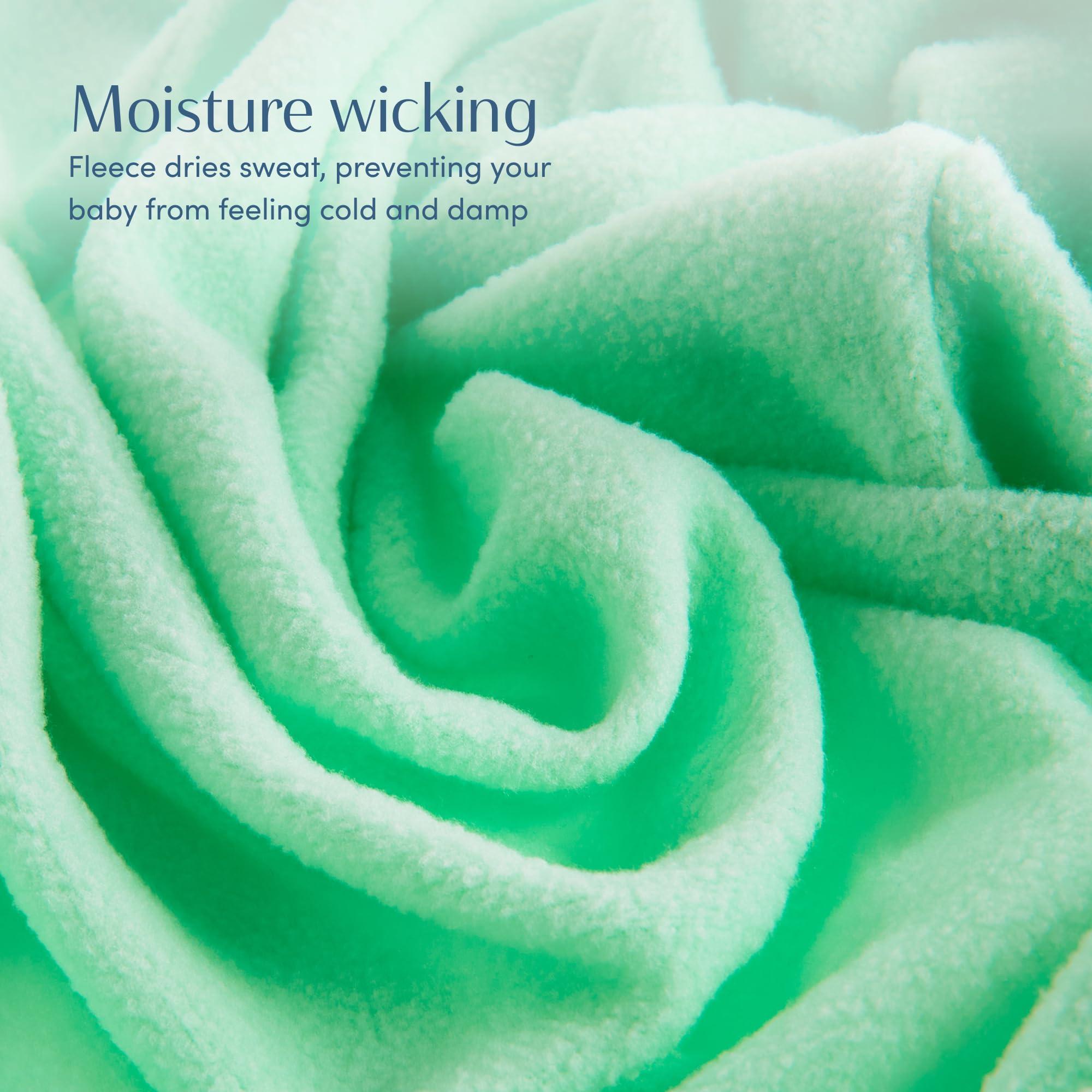 SleepingBaby SleepingBaby Zipadee-Zip Transition Swaddle - Fleece Baby Swaddling Blanket with Zipper - Mint, X-Small (3-6 Month)