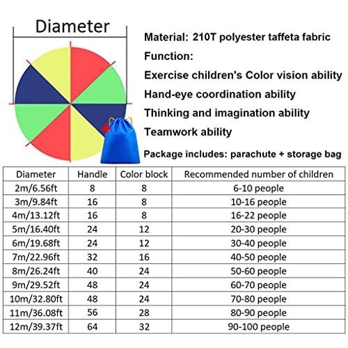 UUNVTOSU UUNVTOSU Play Parachute Nursery Sensory Game, Nursery Physical Training Resistance Play Parachute Games, Play Parachute for 3-6 Years Old Parachute Parachute(4m/13.1ft)