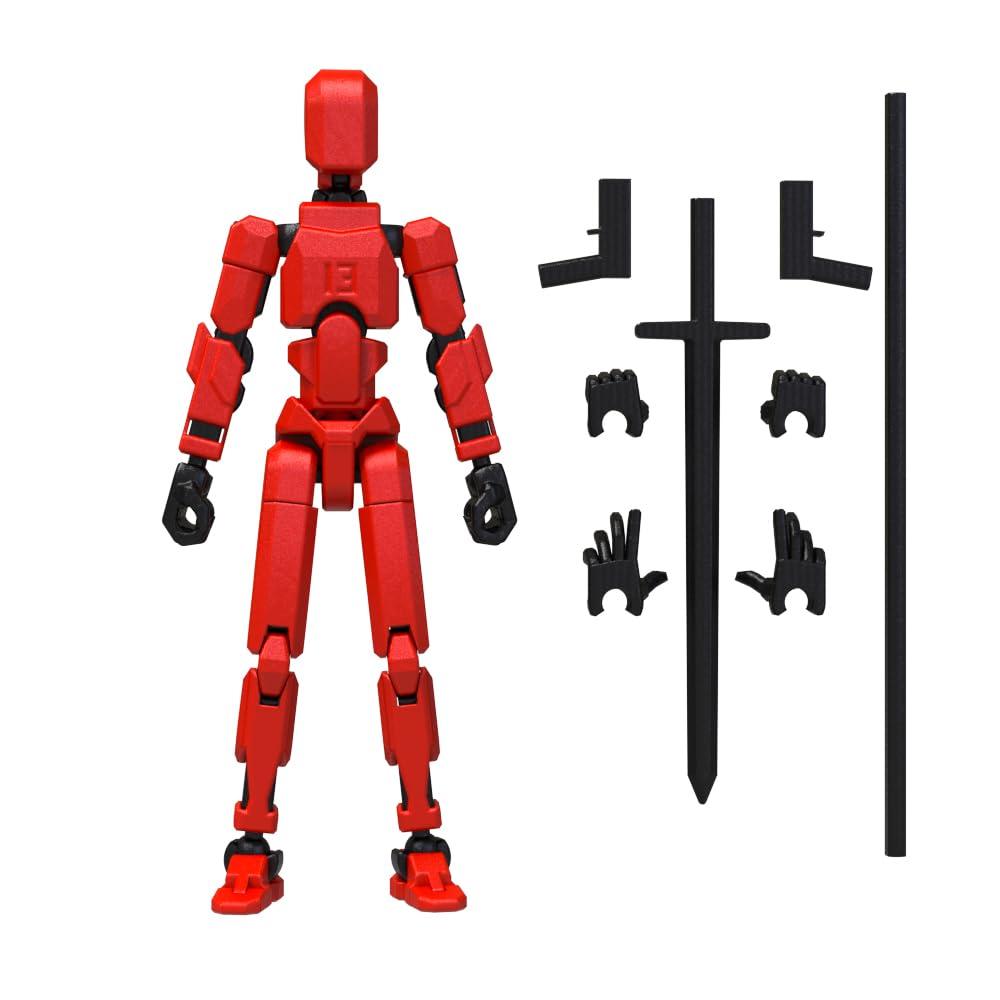 MerryXD MerryXD Titan 13 Action Figure,Assembly Completed Dummy 13 Action Figure Lucky 13 Action Figure T13 Action Figure 3D Printed Multi-Jointed Movable, Nova 13 Action Figure Toy Red