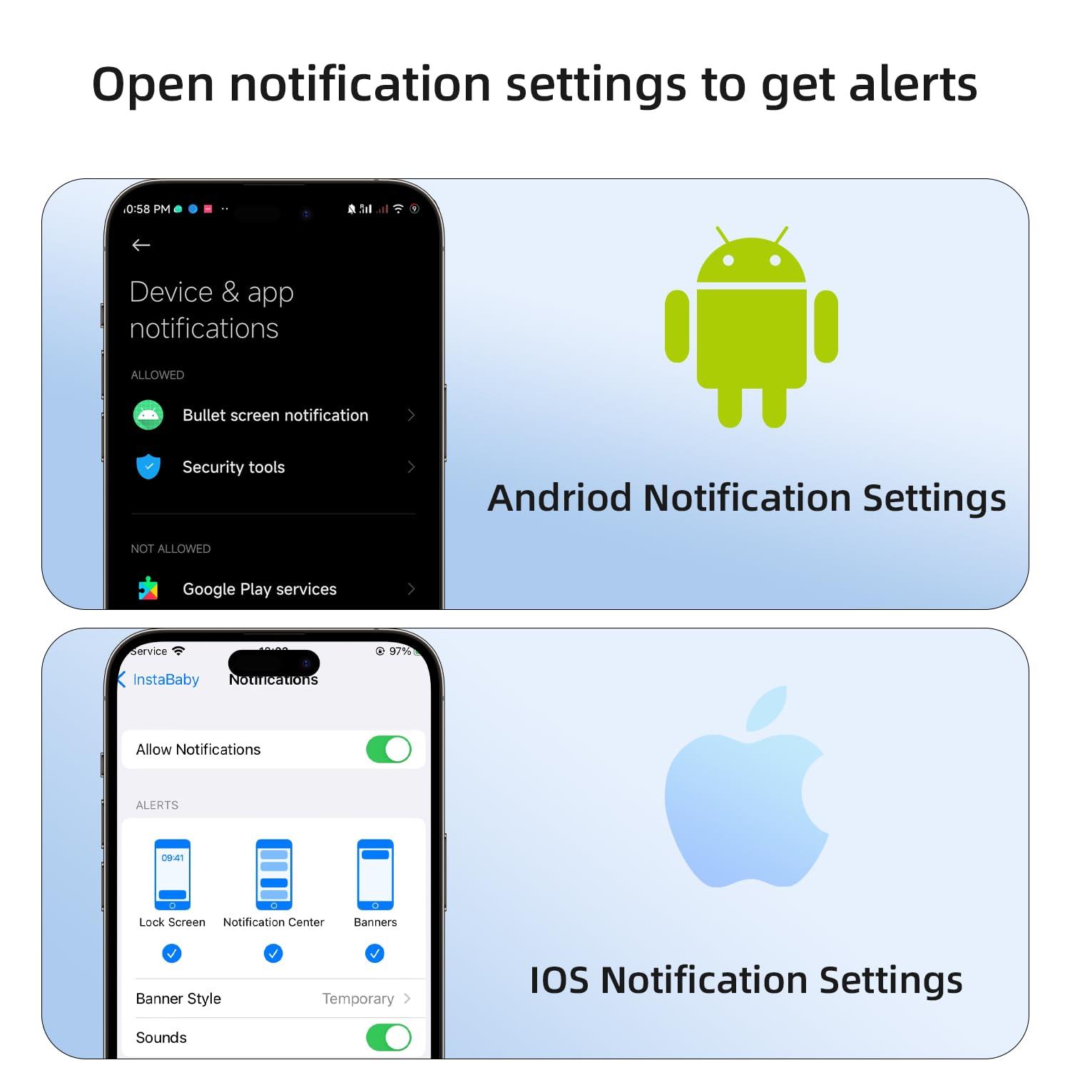 Rraycom Instababy Smart Baby Monitor with Floor Stand, 2K Crib Camera with AI Breathing Monitor, No Wearables WiFi Baby Camera, Night Vision, Baby Sleep Tracker, Cry & Motion Alerts, Diaper & Feeding Record