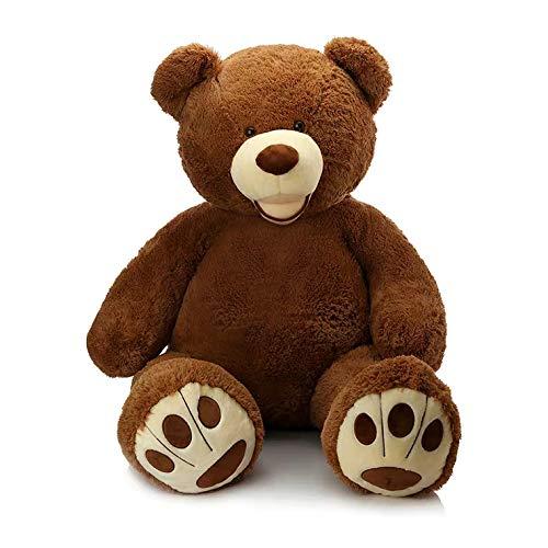 MorisMos MorisMos Giant Teddy Bear with Big Footprints Big Teddy Bear Plush Stuffed Animals Dark Brown for Boy,Children,Boyfriend 39 Inches