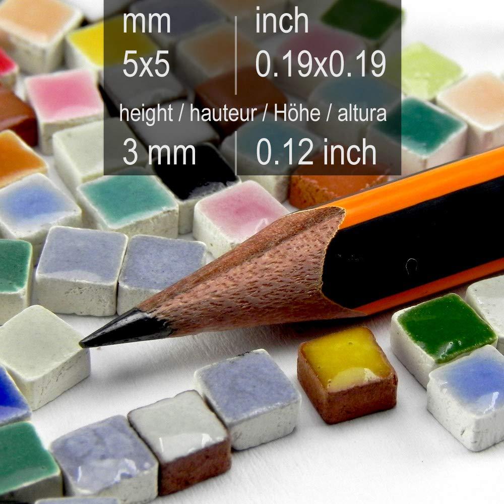 ALEA Mosaic Mini Ceramic Tiles (0.19inch or 5mm) 250 Pieces, Orange, RO01