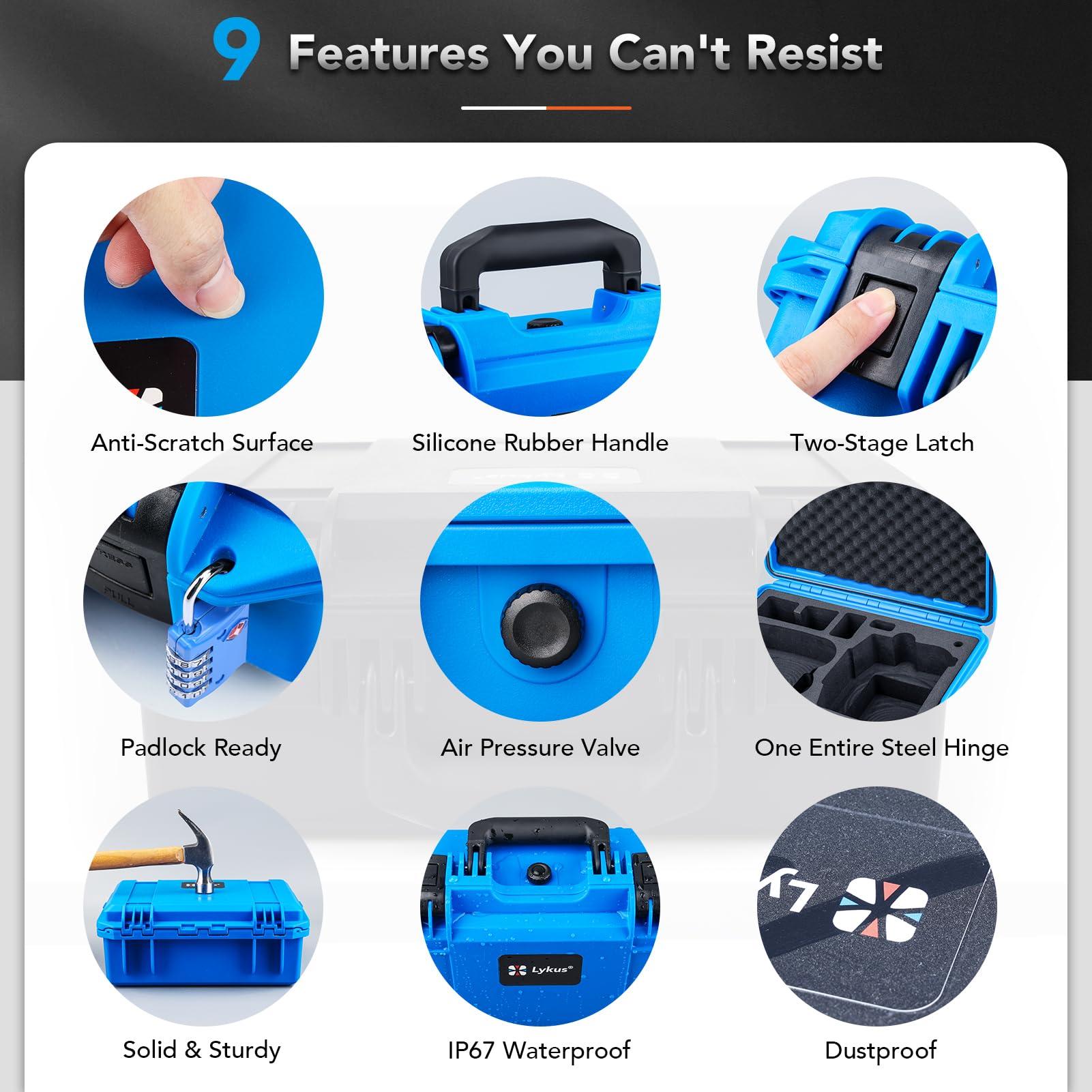 Lykus Lykus Titan N110 Waterproof Hard Case for DJI Neo Combo, RC-N3/DJI RC 2, Support Up to 7 batteries [CASE ONLY]