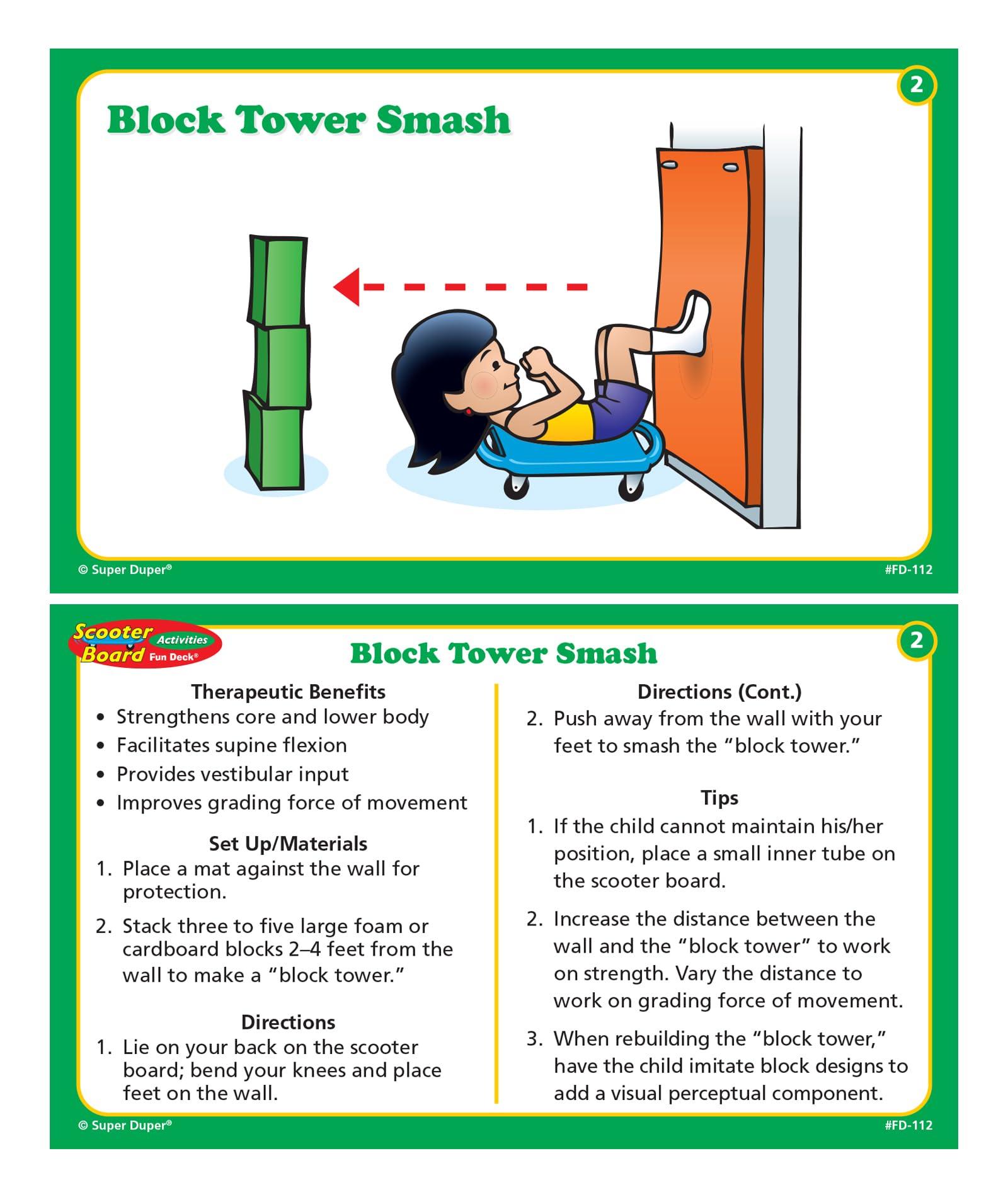 Super Duper Publications Super Duper Publications | Scooter Board Activities Fun Deck | Occupational Therapy Flash Cards | Educational Learning Materials for Children