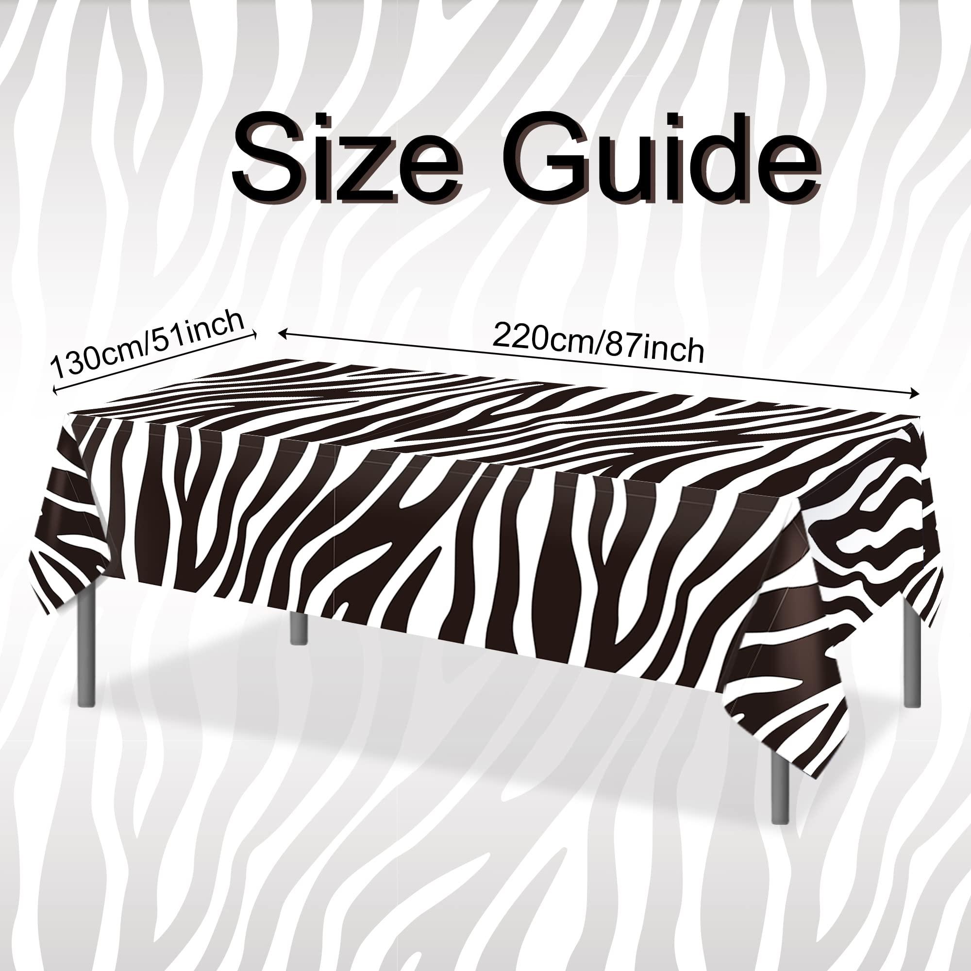 Adirasenotek Adirasenotek 3Pack Zebra Print Decor Tablecloths for Party Animal Theme Party Tablecloths Jungle Party Table Cover 3D Print Table Cover, Jungle Party Supplies for Party,Birthday, Baby Showers (Zebra)