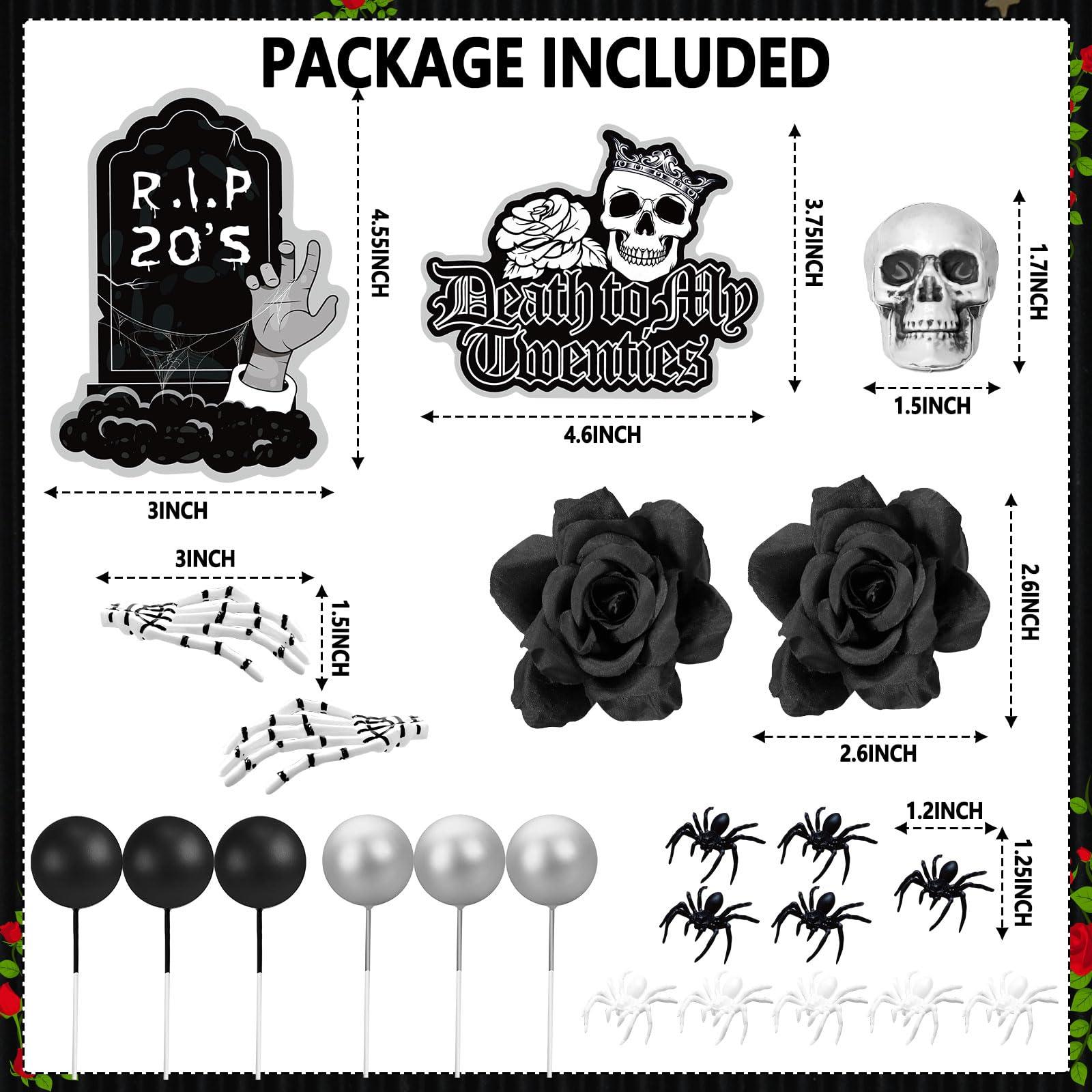 TSVATE Death to My 20s Cake Topper, 30th Birthday Cake Topper, Rip to My 20s Cake Topper Funeral Black Cake Decorations, Death to My 20s Decorations 30th birthday Decorations for Her Him Dirty 30 Cake Topper
