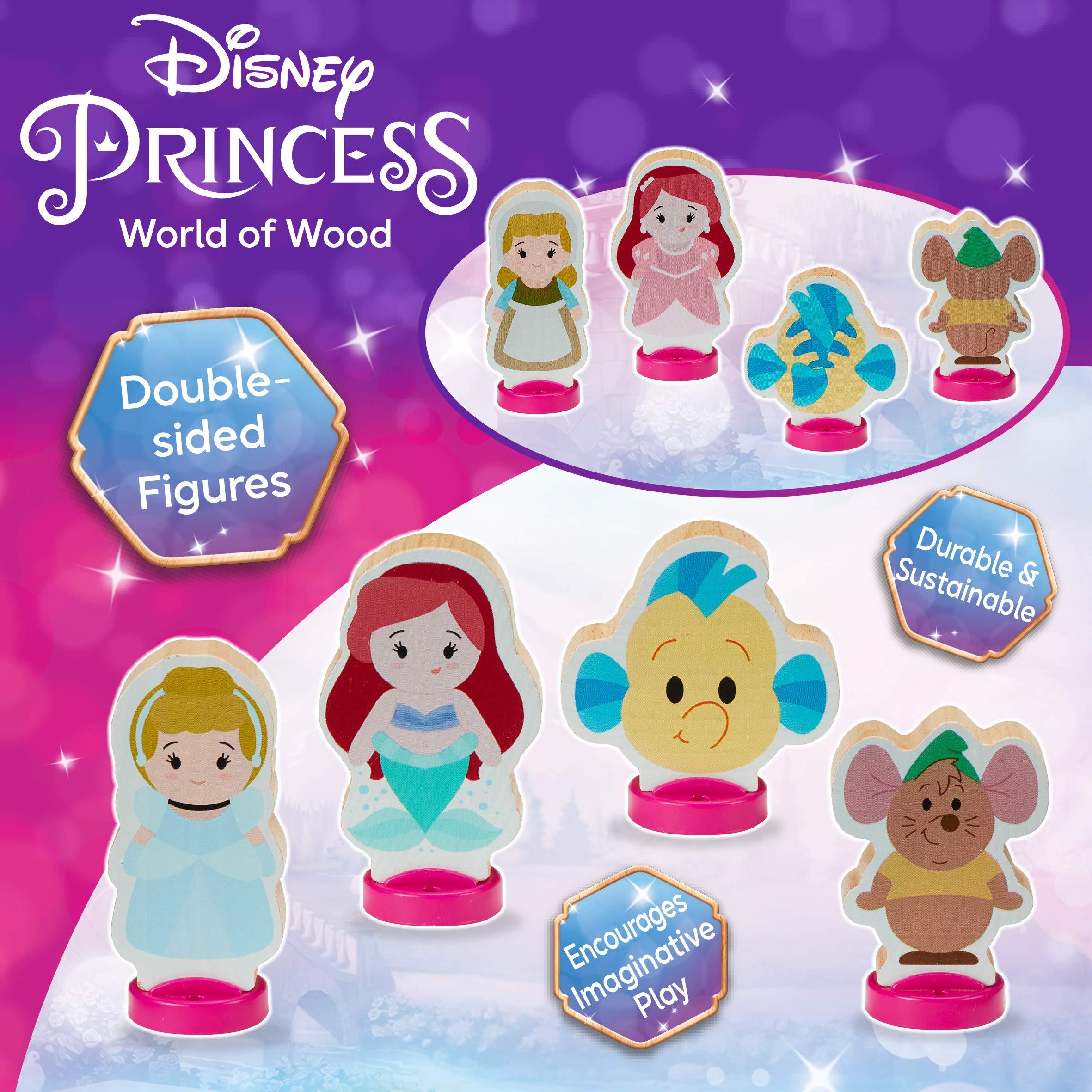 Disney Princess Disney Princess Wooden Princess 4-Figure Set Beautiful Preschool Wooden Toy, Imaginative Play, FSC Certified Sustainable, Gift for 2-5 Year Old
