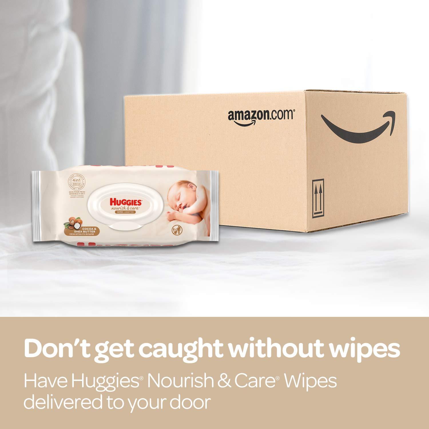 HUGGIES Baby Wipes, Scented, Huggies Nourish & Care Baby Diaper Wipes, 56 Count (Pack of 12)