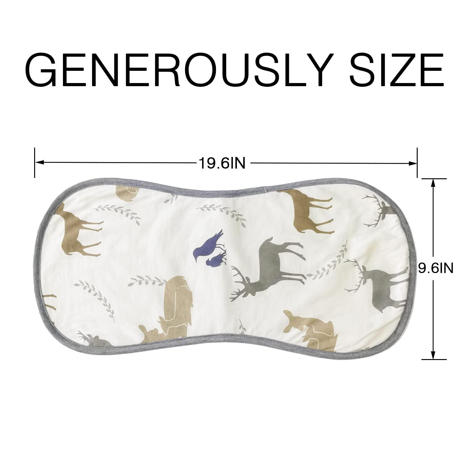 Thobby Baby Burp Cloths for Newborn Infant 100% Organic Cotton Ultra Absorbent and Soft Milk Spit Up Rags Baby Washcloths Burping Bibs Keep Clothes Dry 3 Layers for Unisex Boys and Girls Sets of 5 Pack